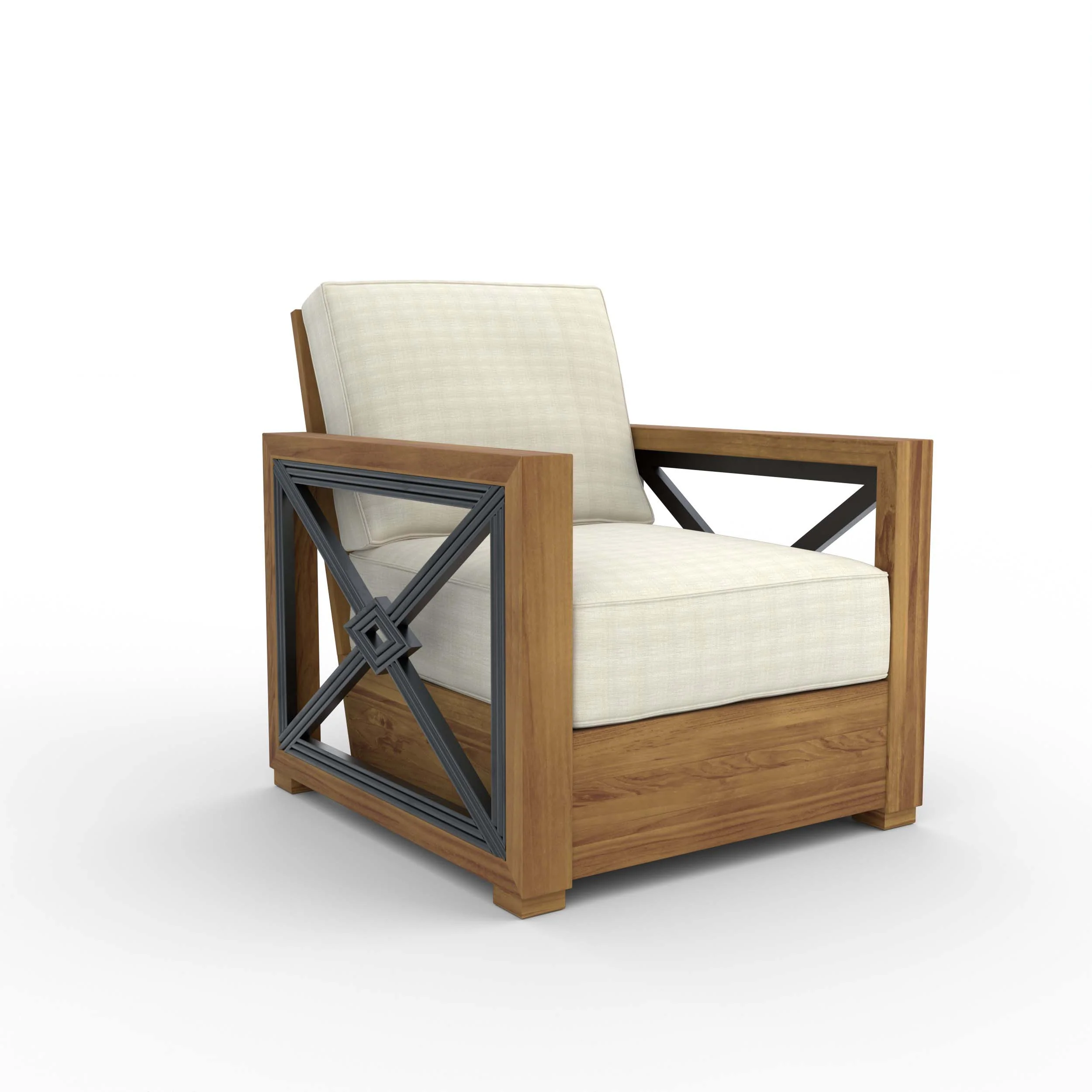 Provence Teak Outdoor Lounge Chair with Ivory Cushion - Image 50
