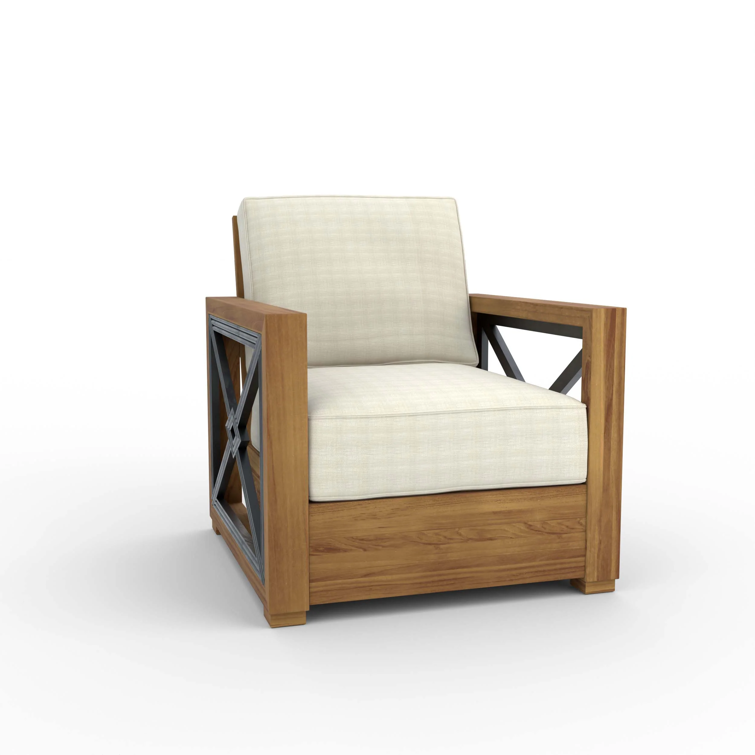 Provence Teak Outdoor Lounge Chair with Ivory Cushion - Image 52