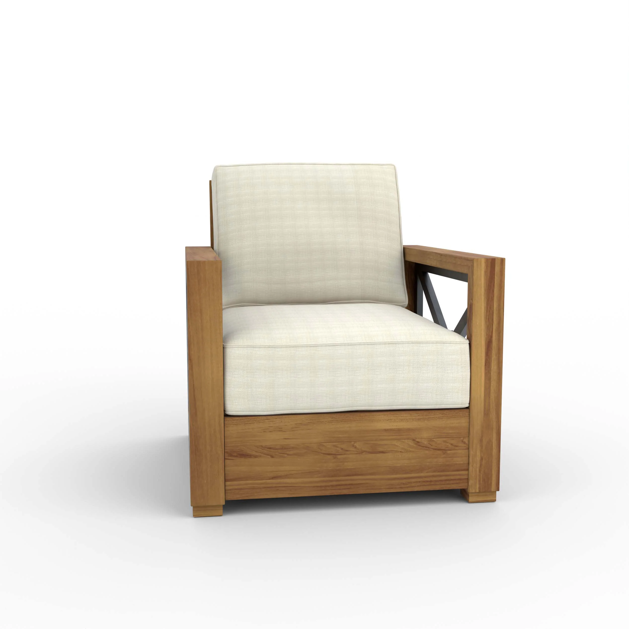 Provence Teak Outdoor Lounge Chair with Ivory Cushion - Image 53