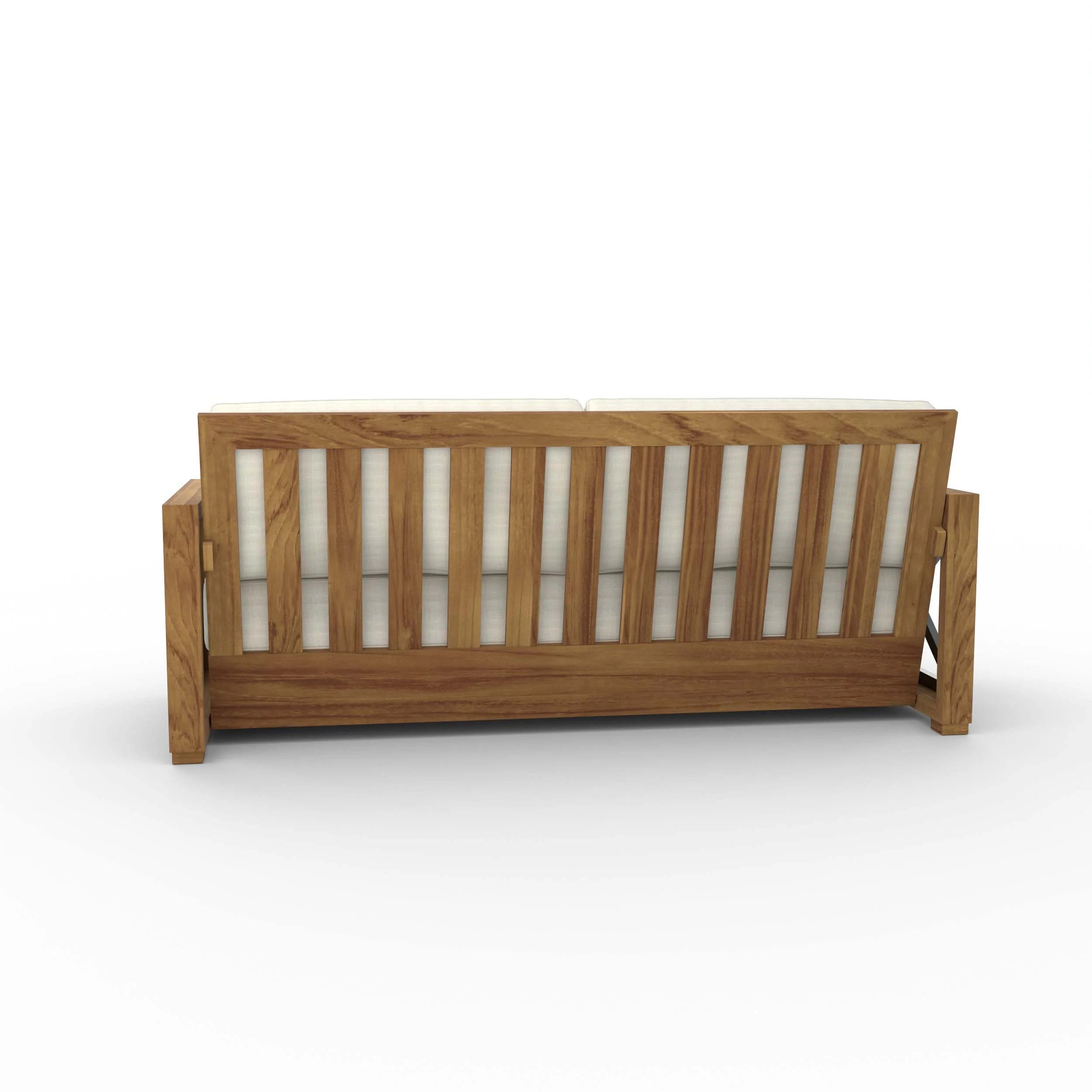 Provence Teak Wood Patio Sofa with Ivory Cushion - Image 31