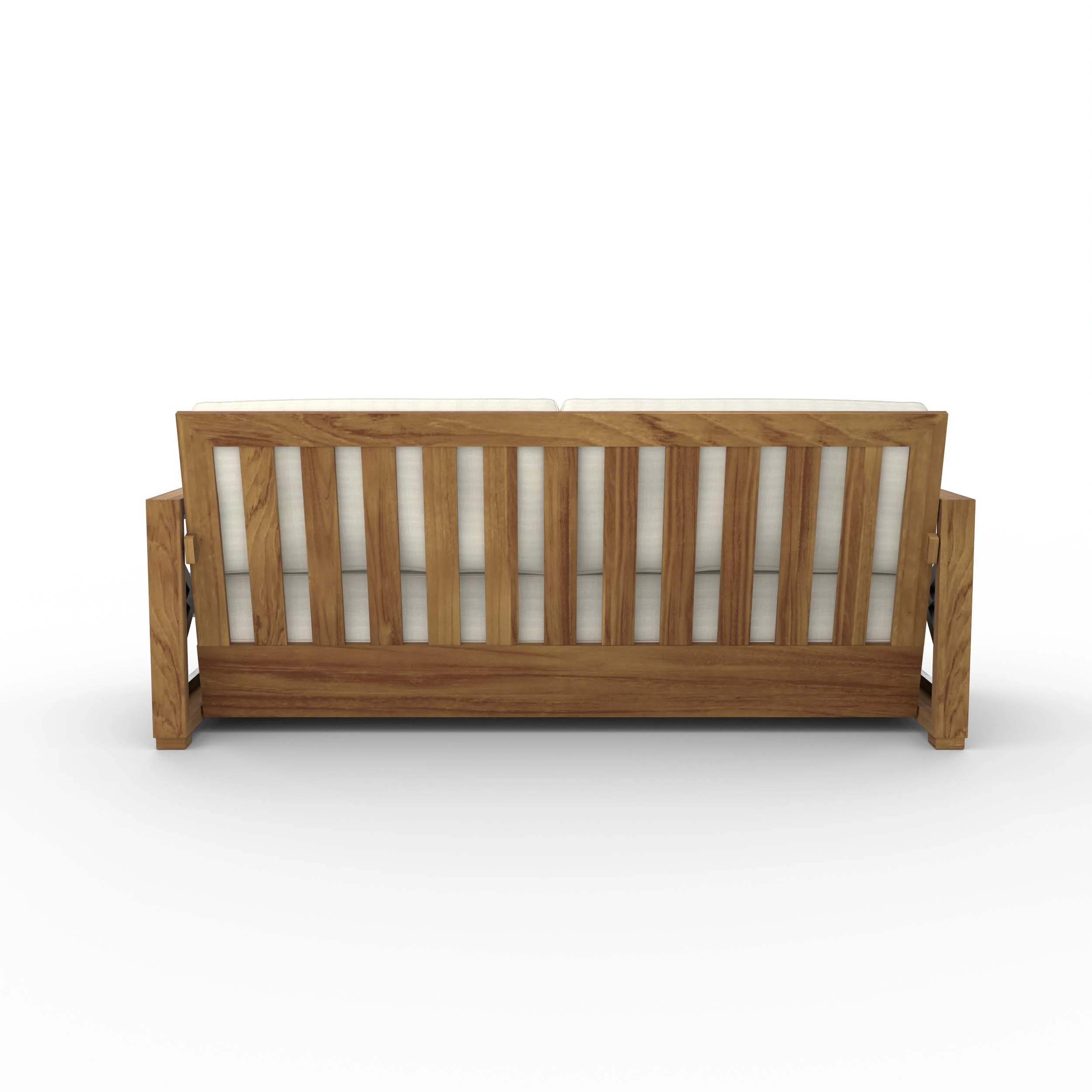 Provence Teak Wood Patio Sofa with Ivory Cushion - Image 32