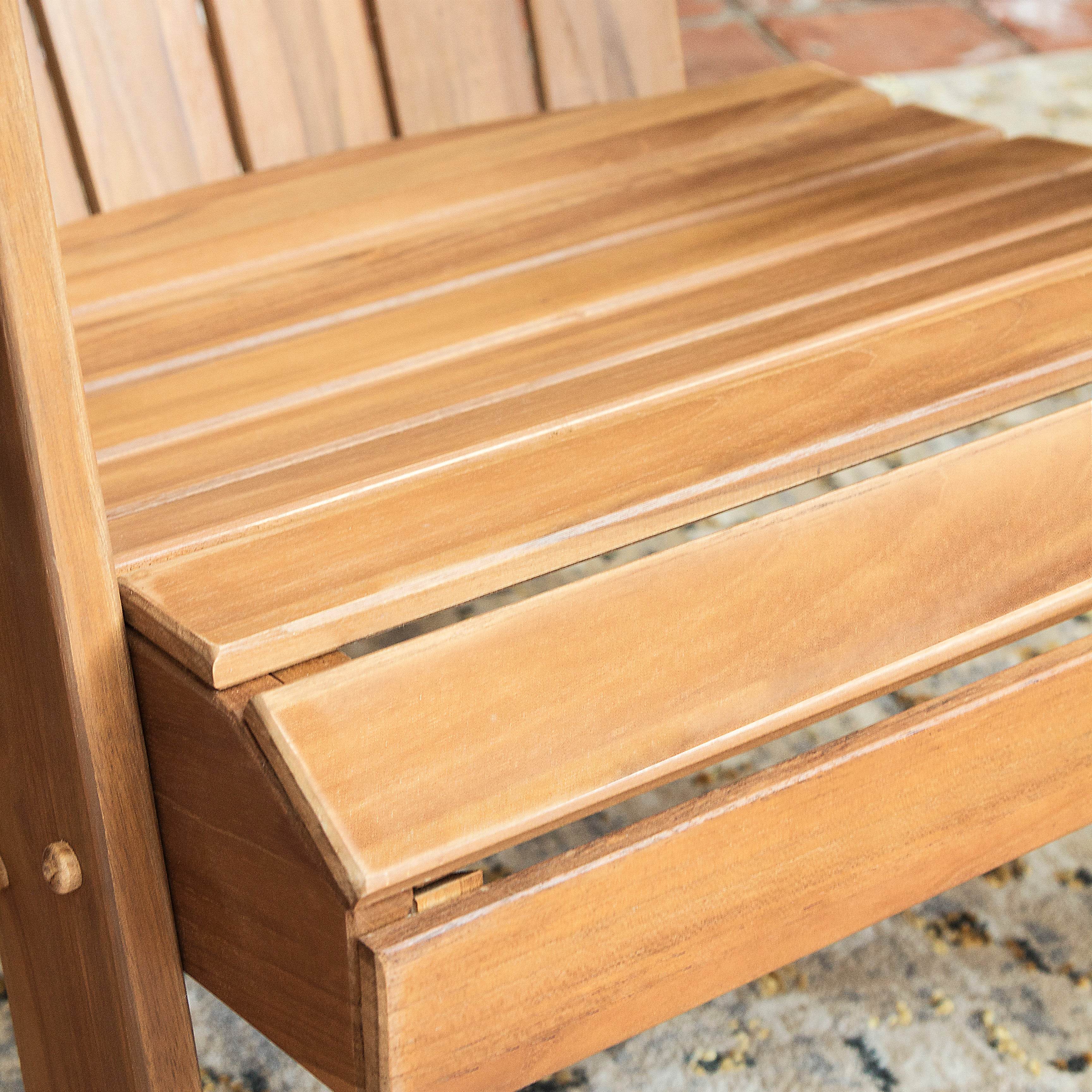 Richmond Teak Wood 3 Piece Patio Adirondack Conversation Set - Image 10