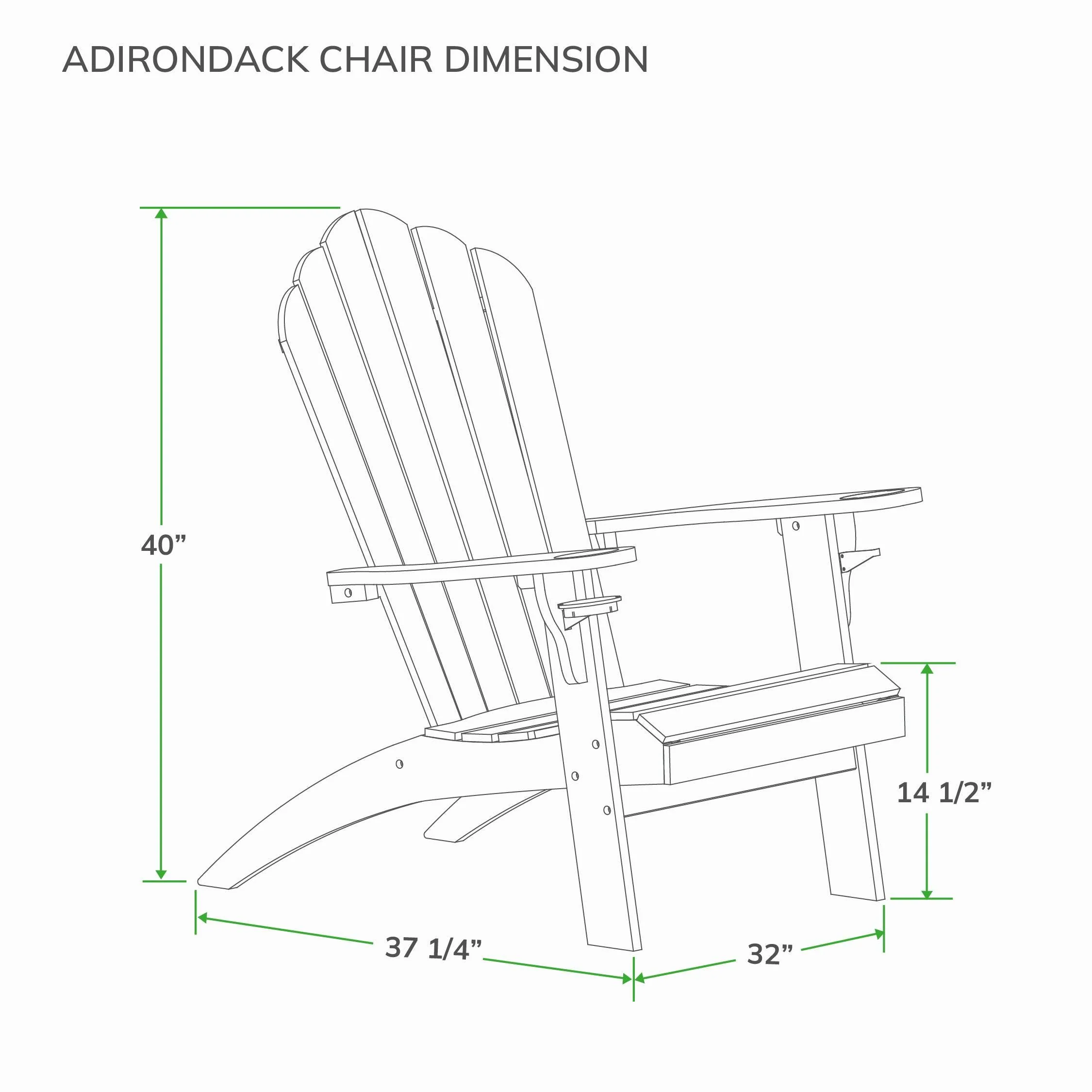 Richmond Teak Wood 3 Piece Patio Adirondack Conversation Set - Image 15