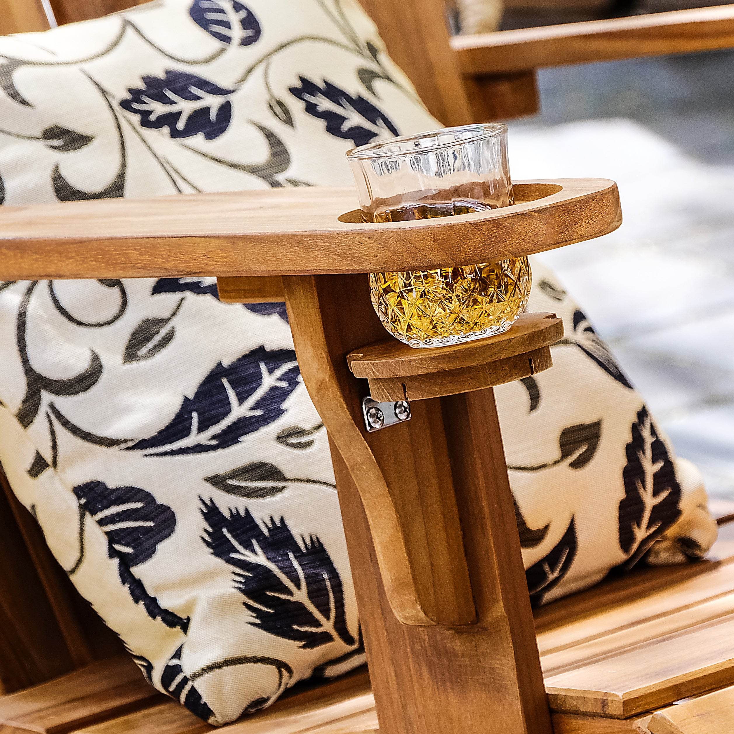 Richmond Teak Wood 3 Piece Patio Adirondack Conversation Set - Image 4