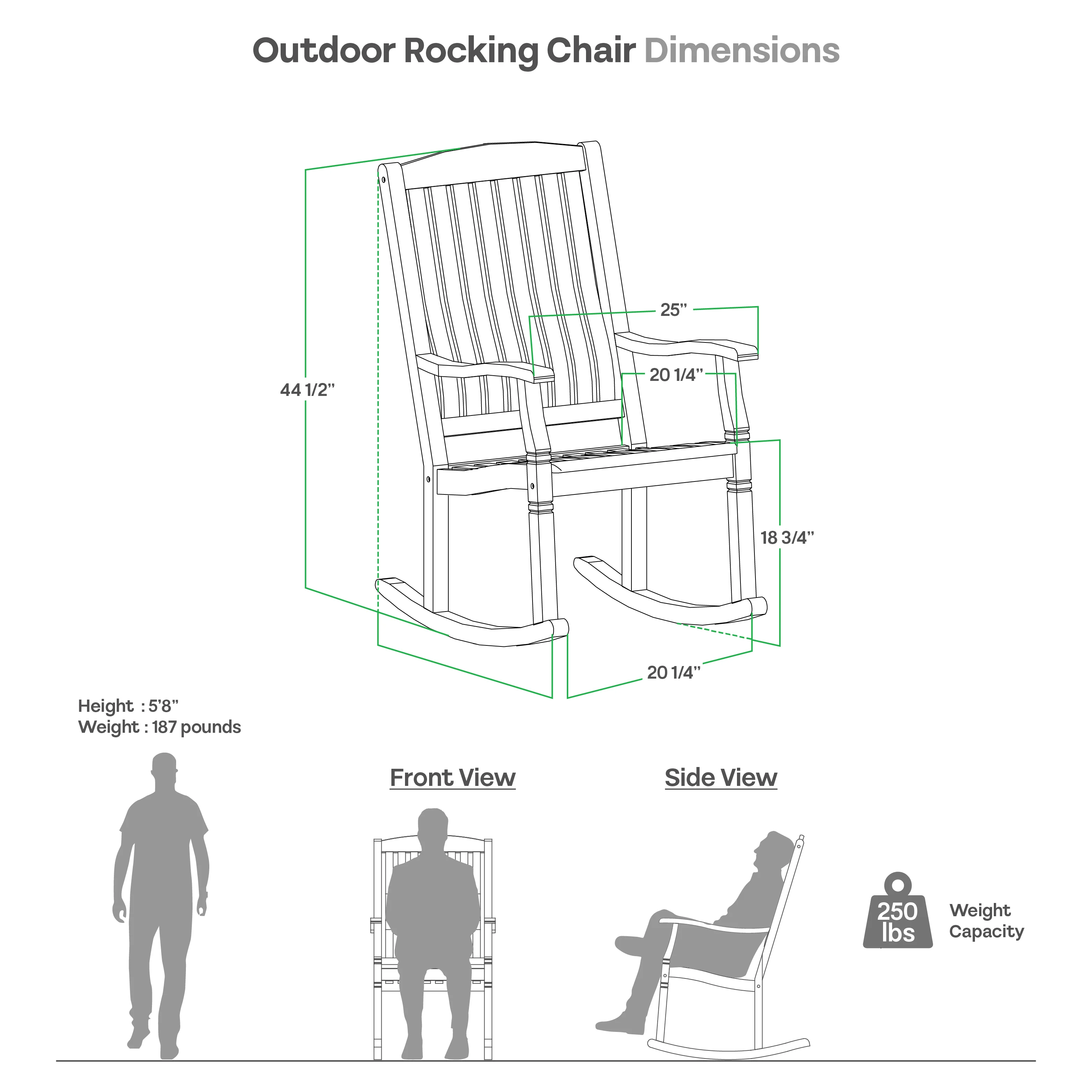 Richmond Teak Wood Porch Rocking Chair - Image 7