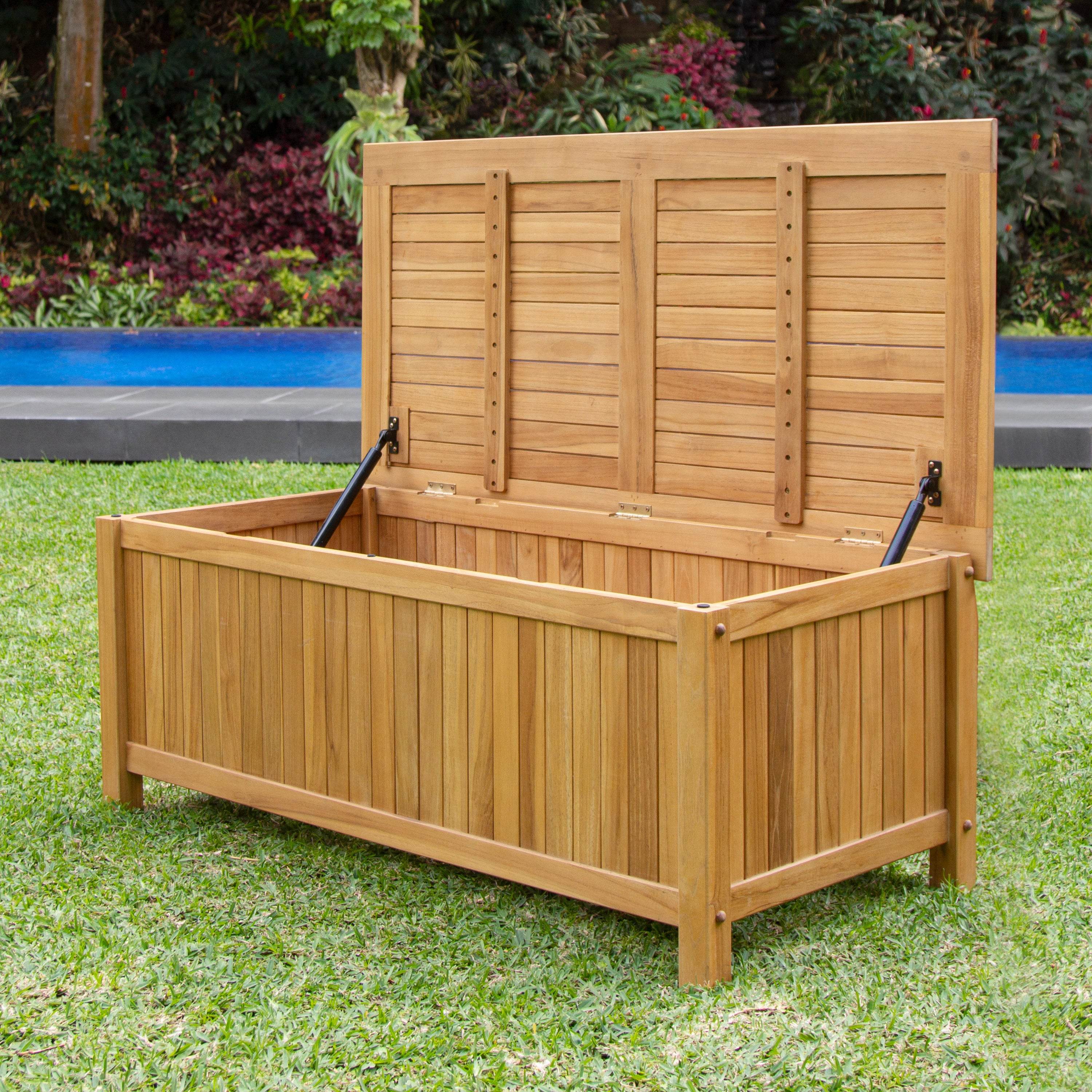 Richmond Teak Wood 48 Inch Outdoor Storage Deck Box - Image 3
