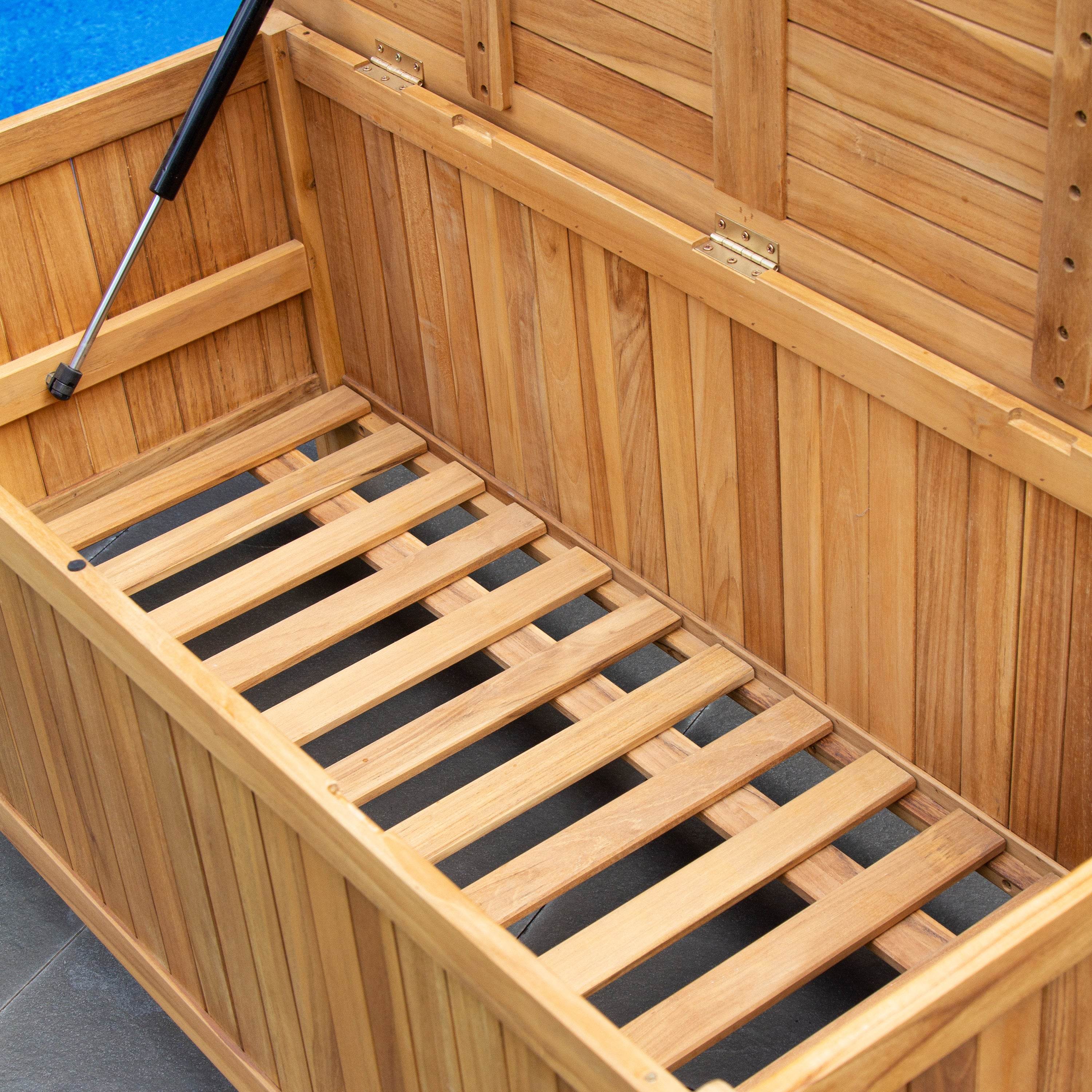 Richmond Teak Wood 48 Inch Outdoor Storage Deck Box - Image 7