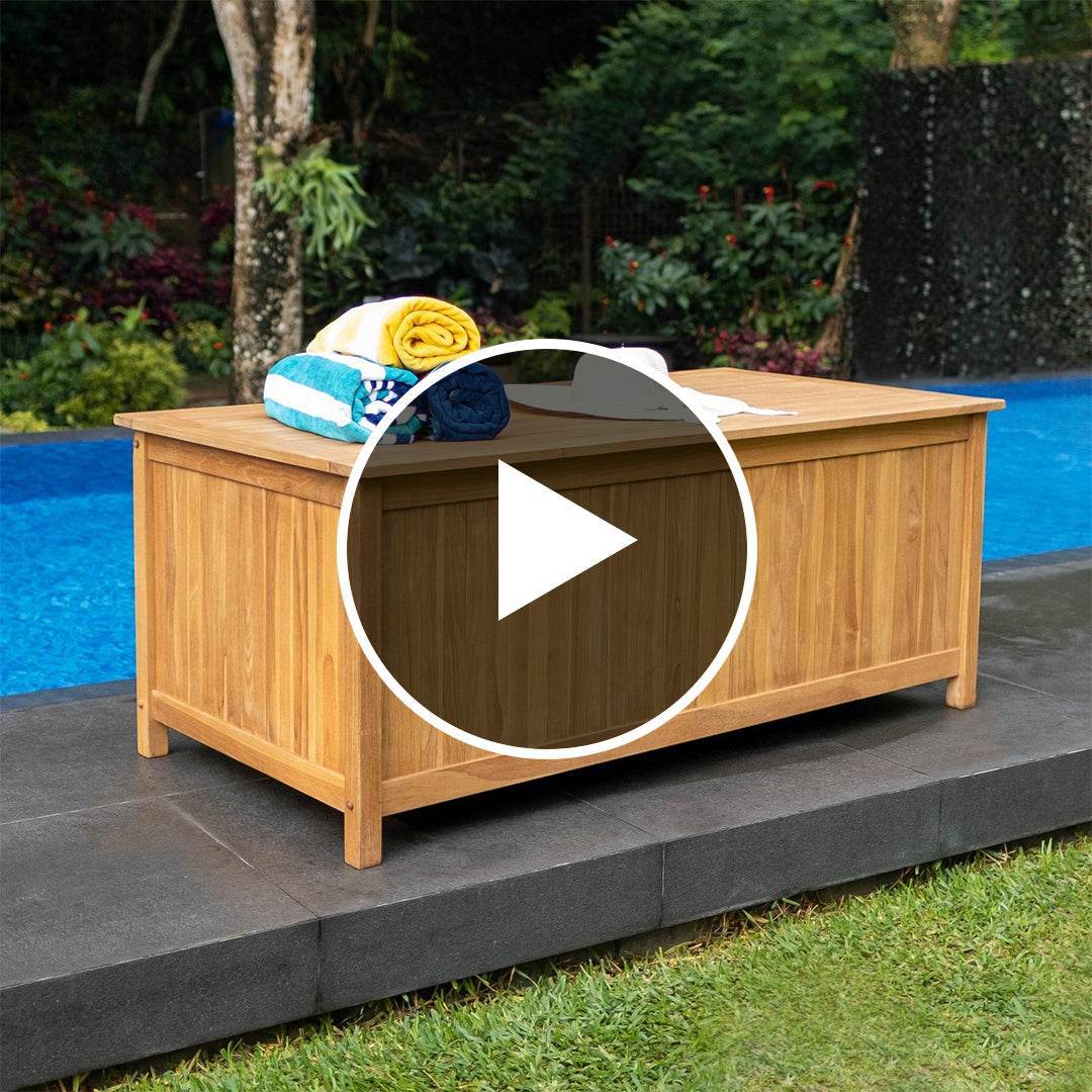 Richmond Teak Wood 48 Inch Outdoor Storage Deck Box - Image 6
