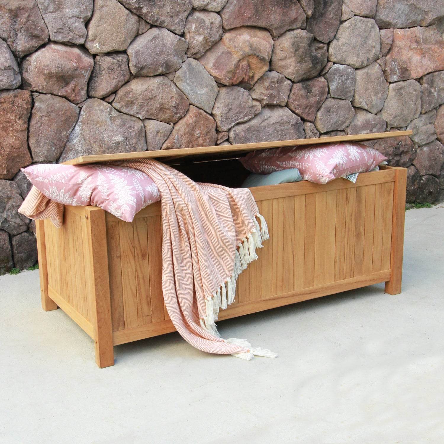 Richmond Teak Wood 60 Inch Outdoor Storage Deck Box - Image 7