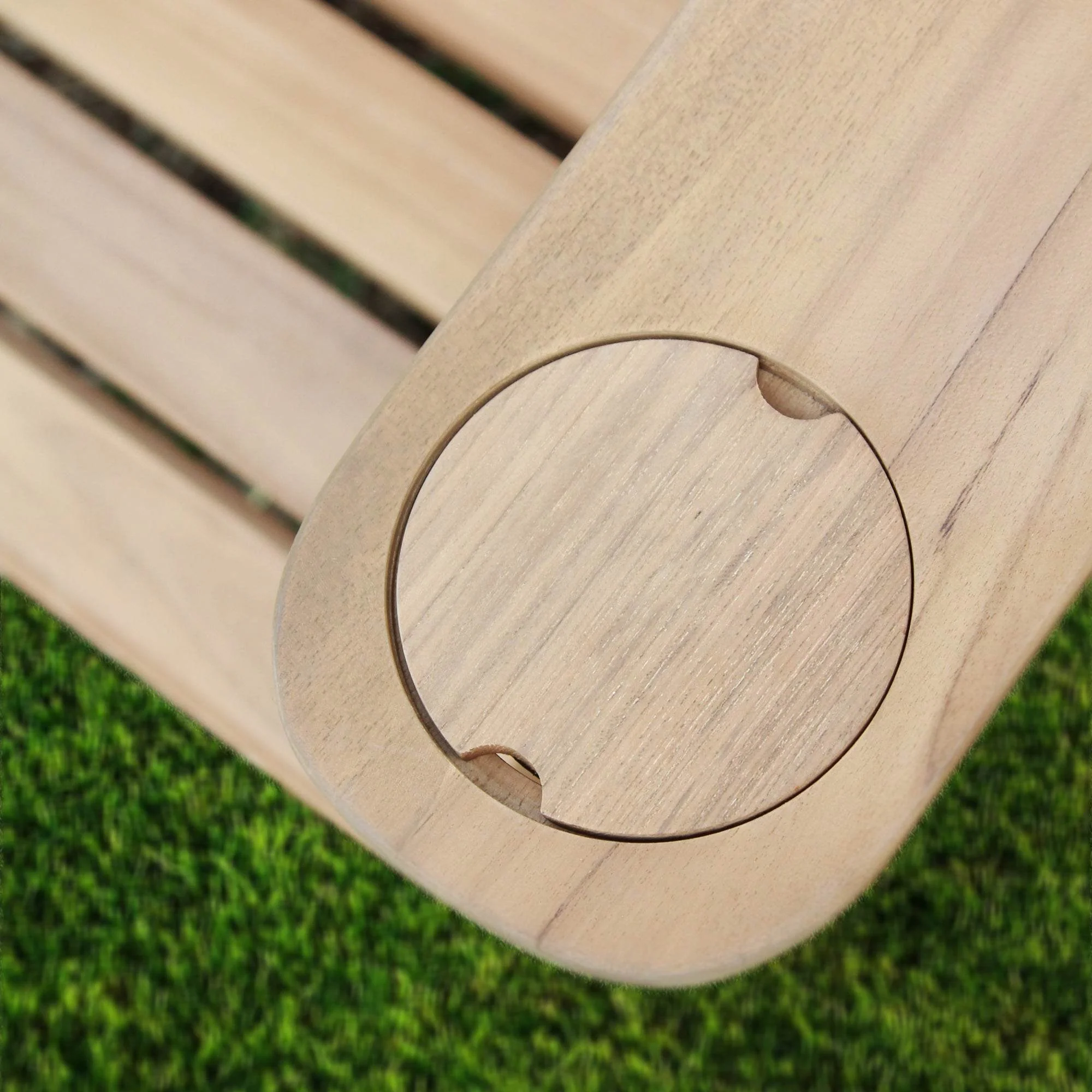 Richmond Teak Wood Adirondack Chair with Cup Holder - Image 11