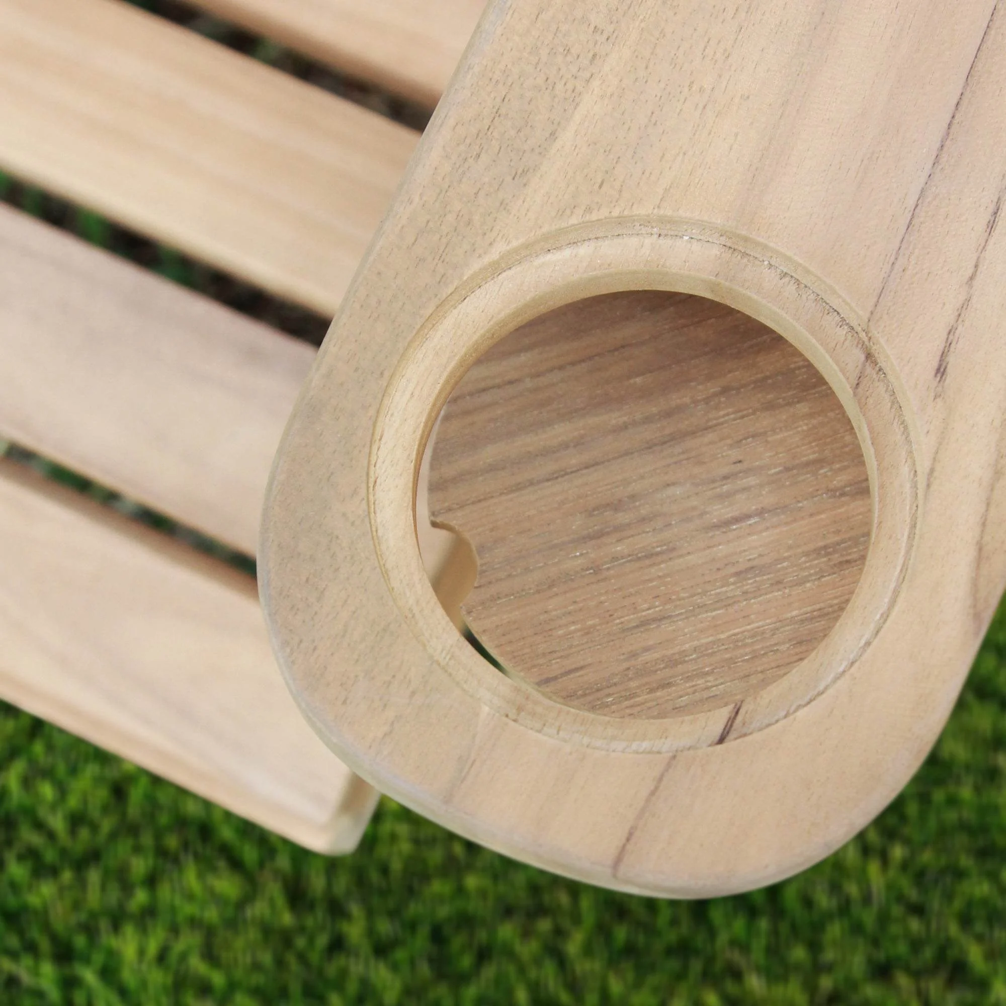 Richmond Teak Wood Adirondack Chair with Cup Holder - Image 12