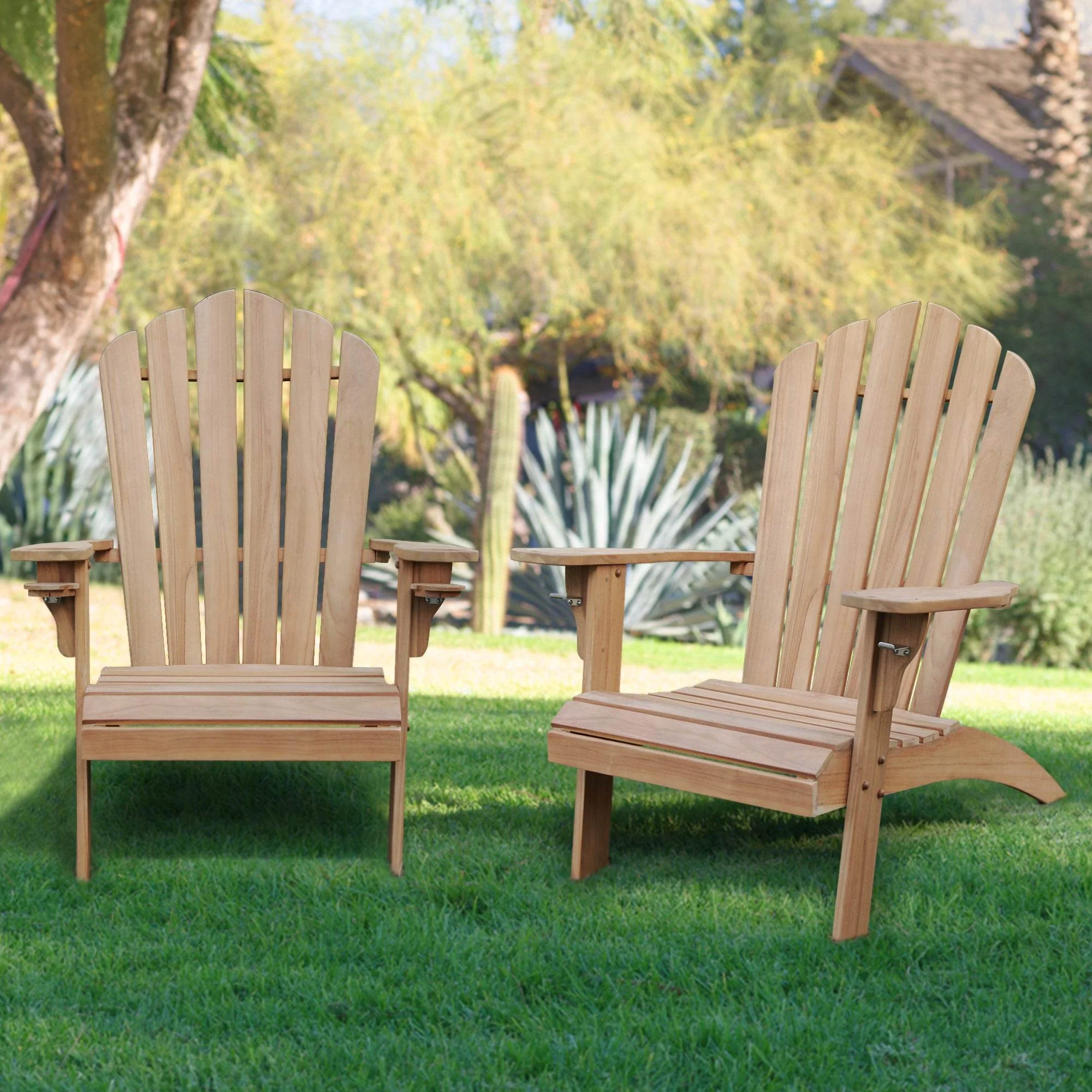 Richmond Teak Wood Adirondack Chair with Cup Holder - Image 13
