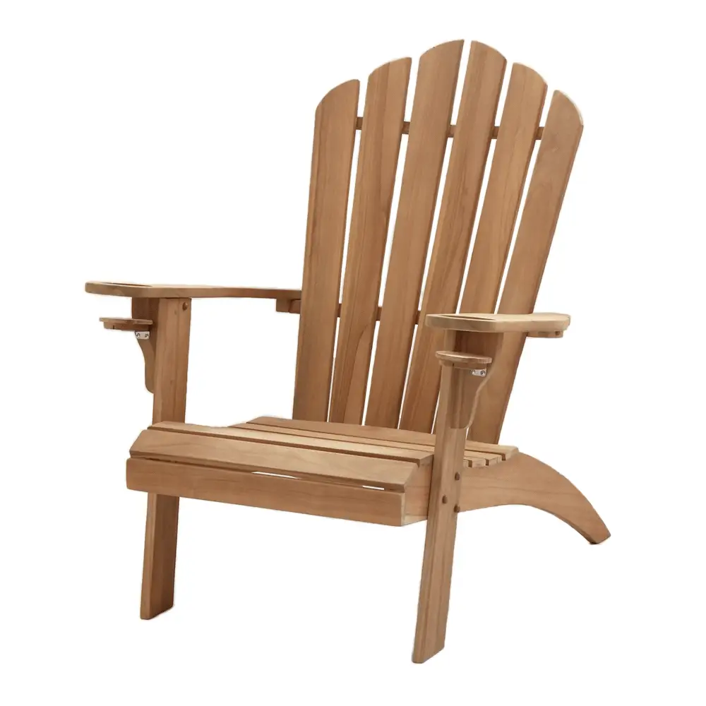 Richmond Teak Wood Adirondack Chair with Cup Holder - Image 5