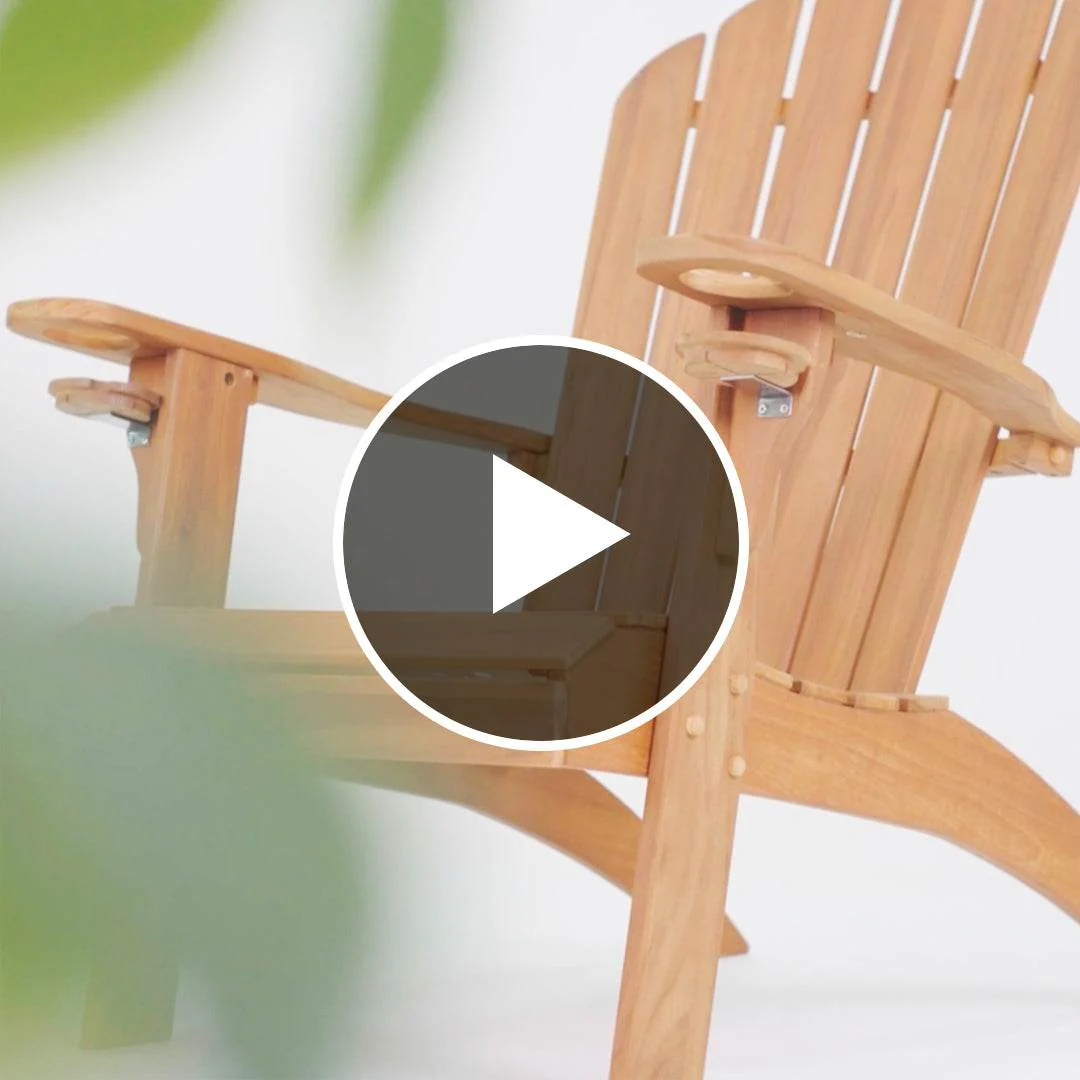 Richmond Teak Wood Adirondack Chair with Cup Holder - Image 6