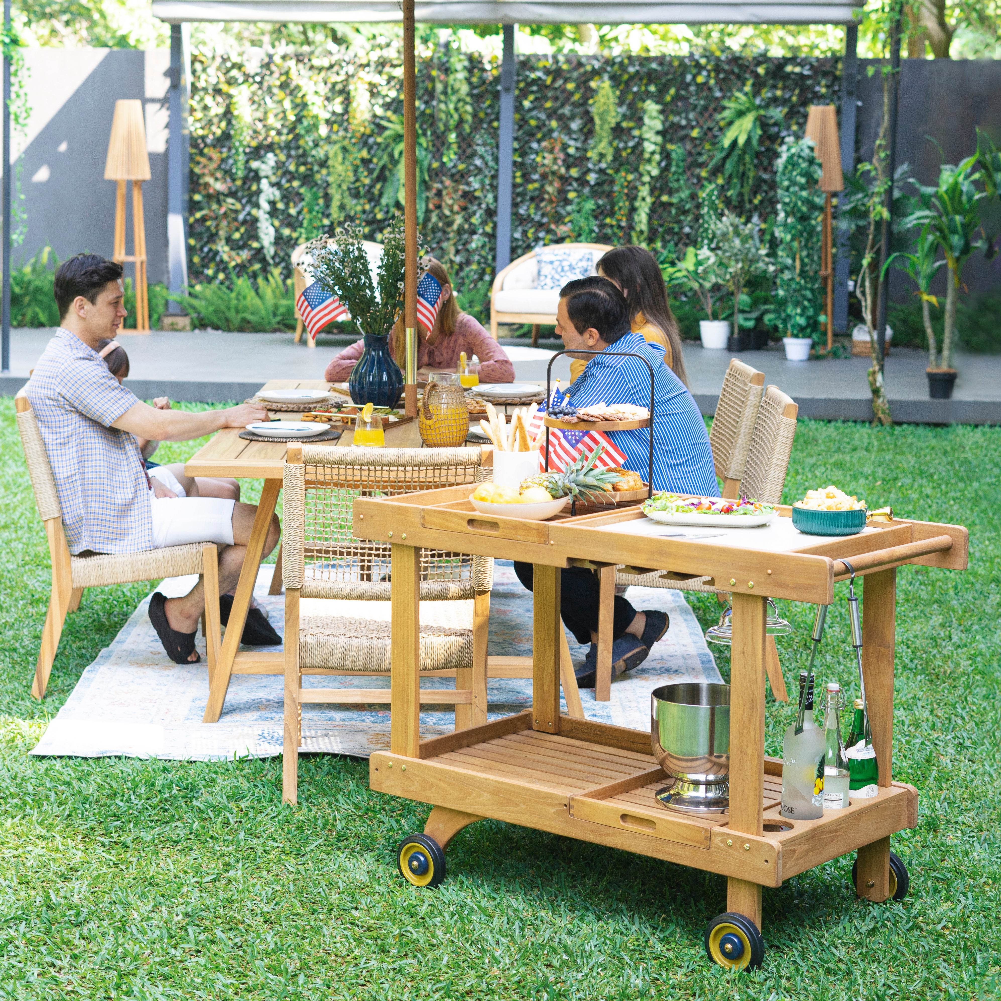 Richmond Teak Wood Outdoor Kitchen Cart - Image 11
