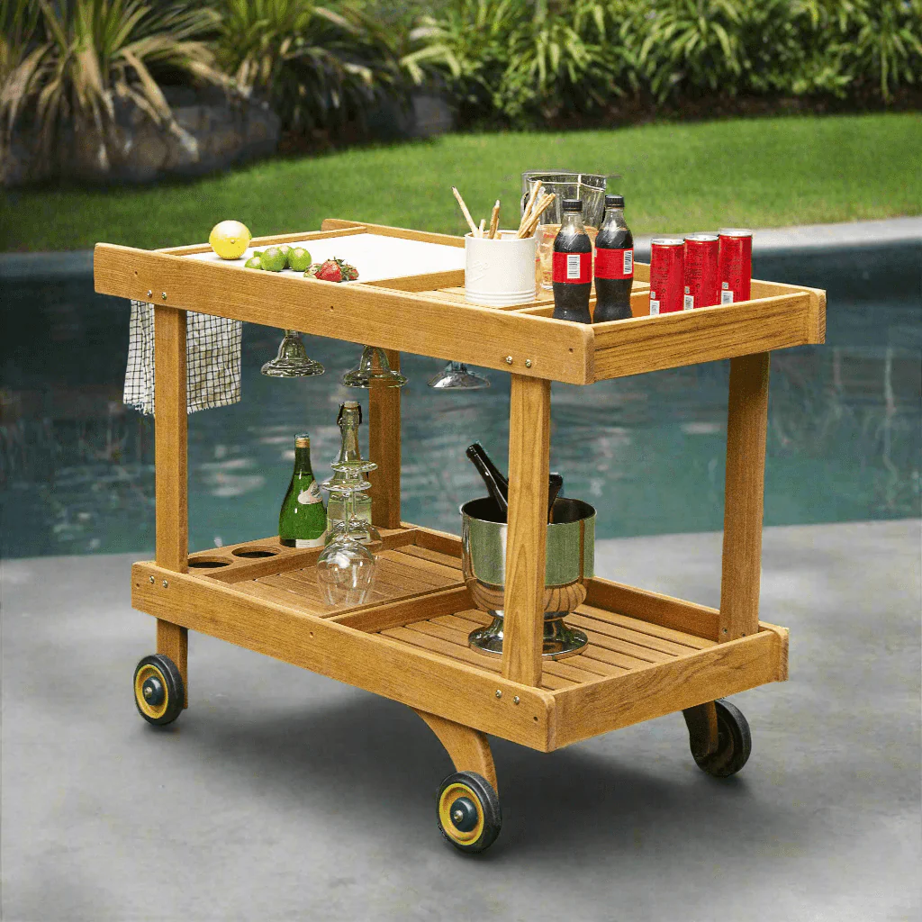 Richmond Teak Wood Outdoor Kitchen Cart - Image 13