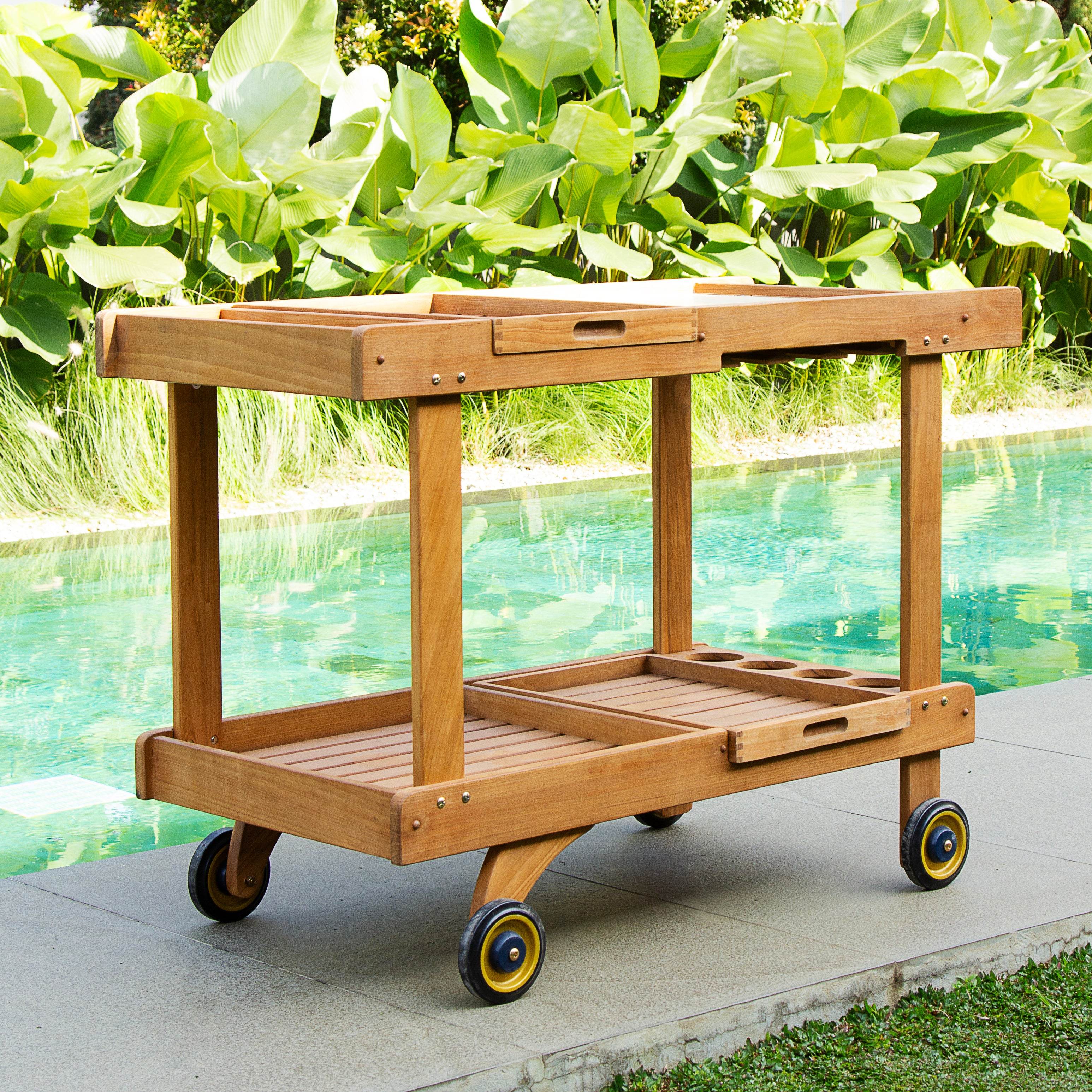 Richmond Teak Wood Outdoor Kitchen Cart - Image 14