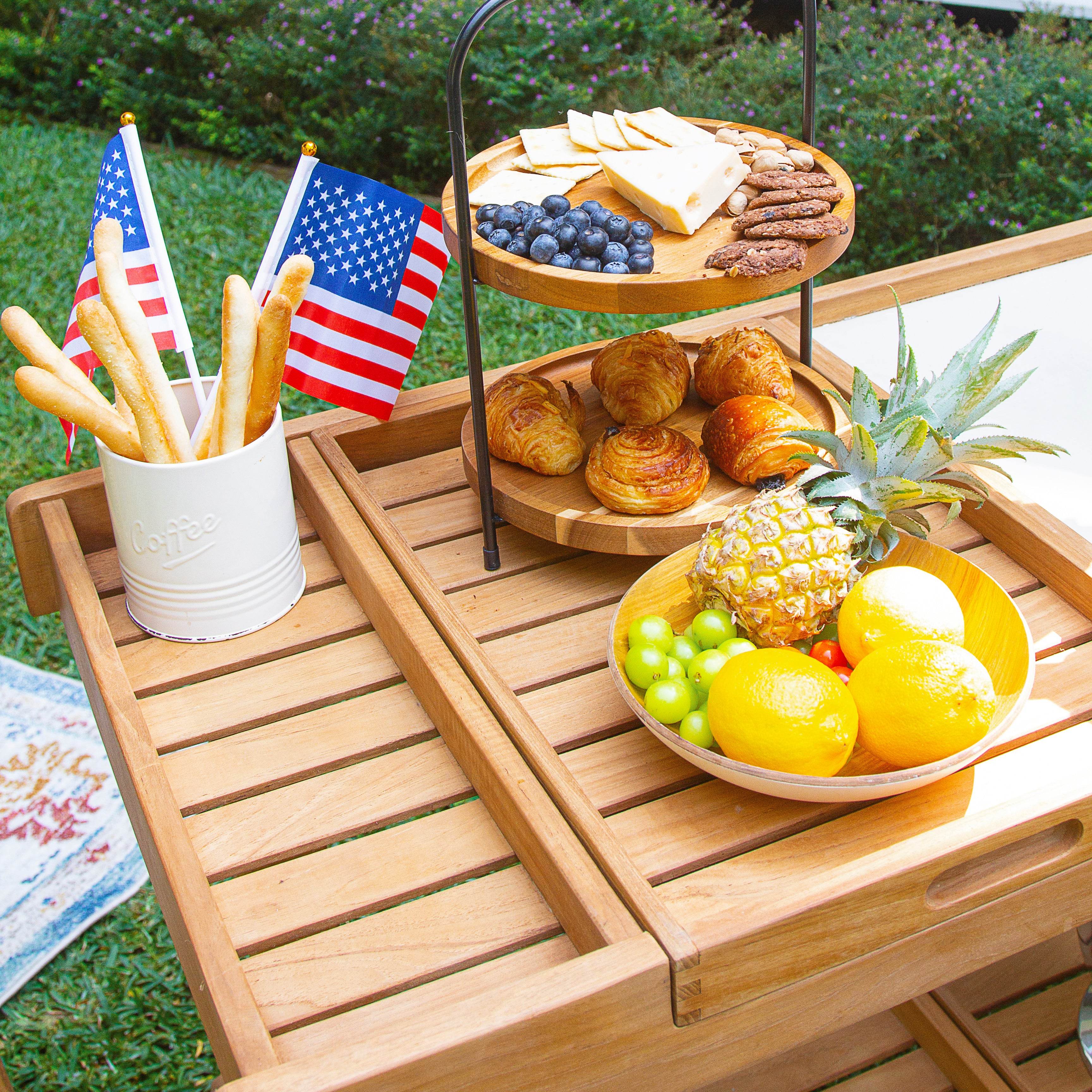 Richmond Teak Wood Outdoor Kitchen Cart - Image 3