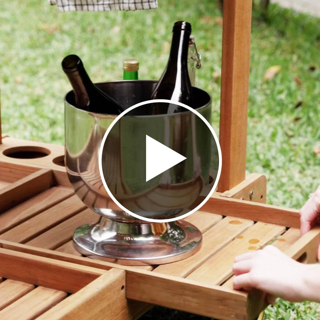 Richmond Teak Wood Outdoor Kitchen Cart - Image 4