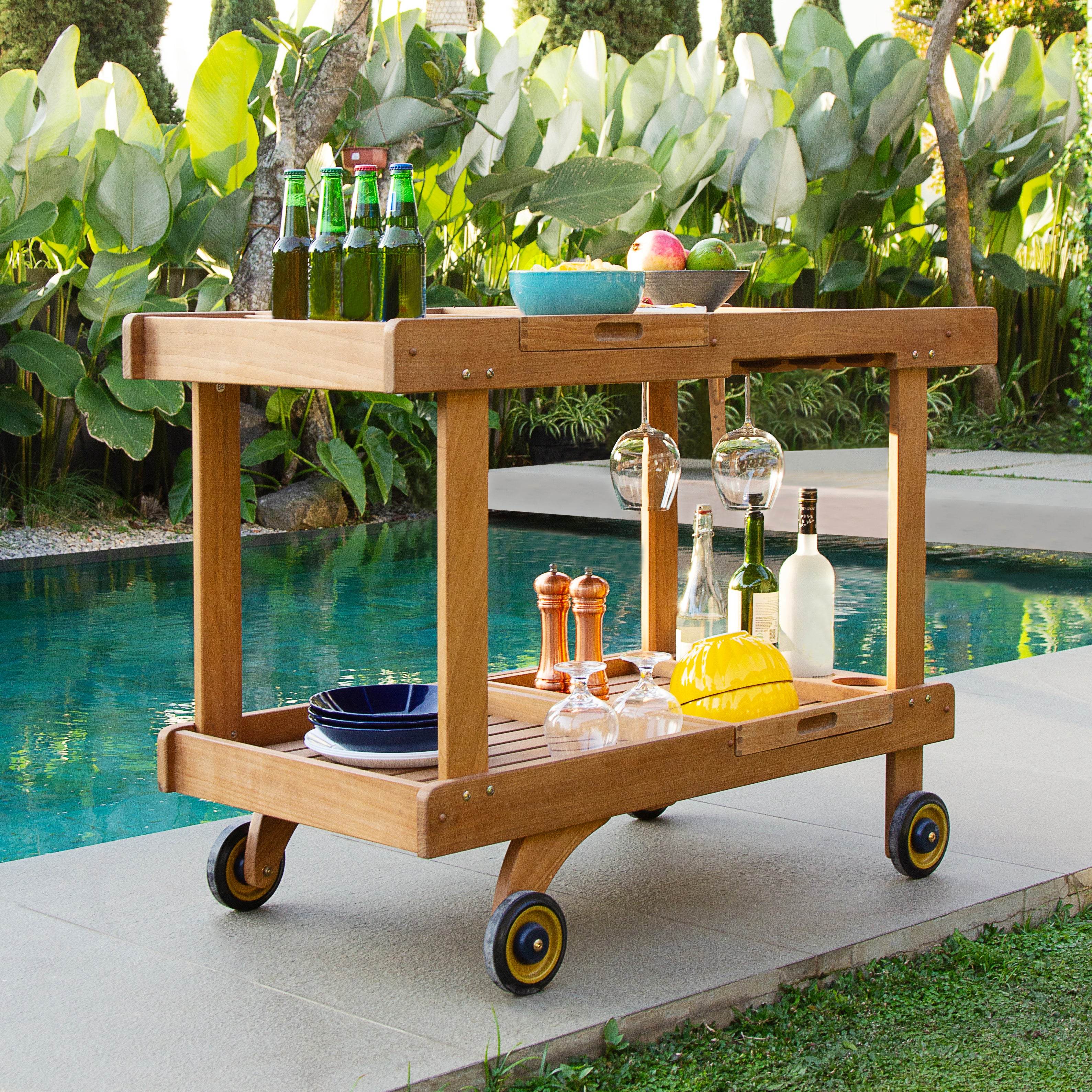 Richmond Teak Wood Outdoor Kitchen Cart - Image 9