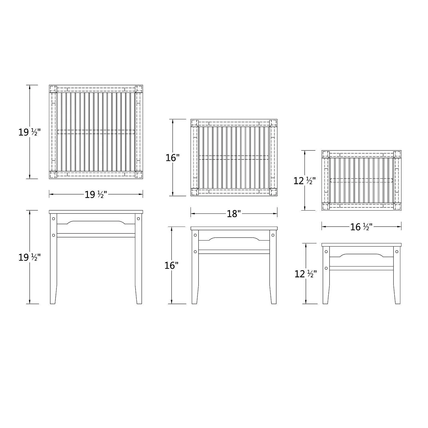 Richmond Teak Wood Outdoor Nesting Side Table - Image 7