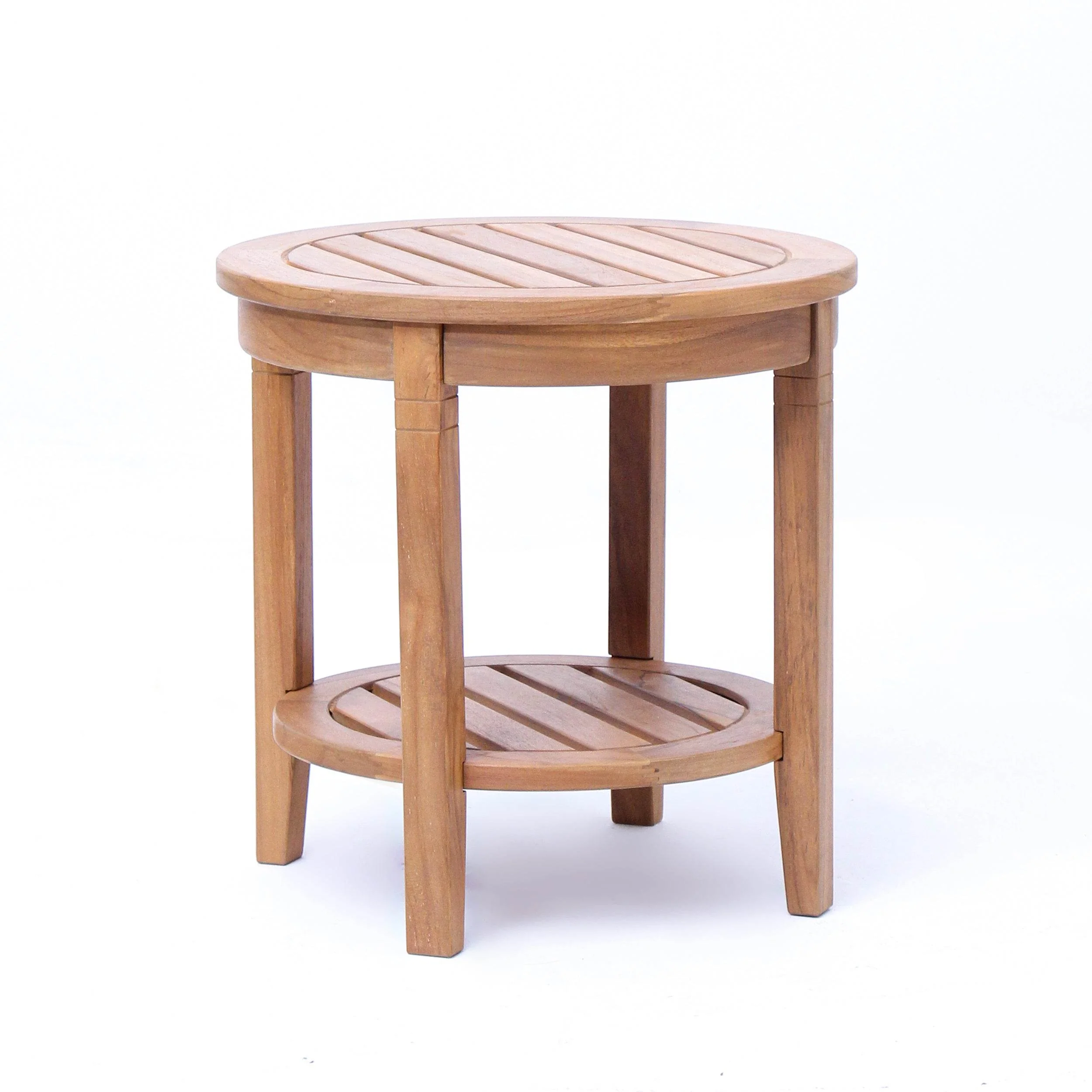 Richmond Teak Wood Outdoor Side Table with Shelf - Image 20