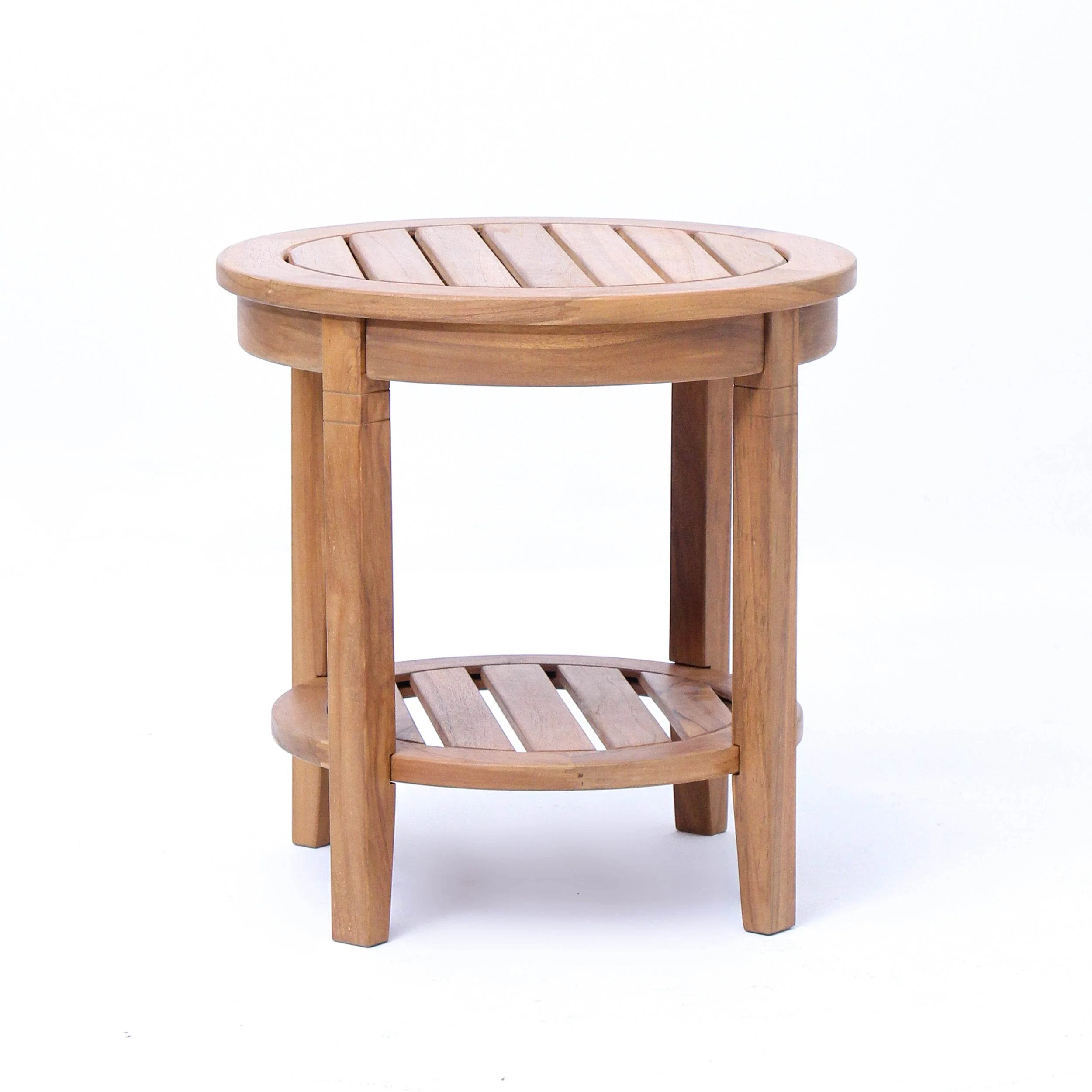 Richmond Teak Wood Outdoor Side Table with Shelf - Image 22