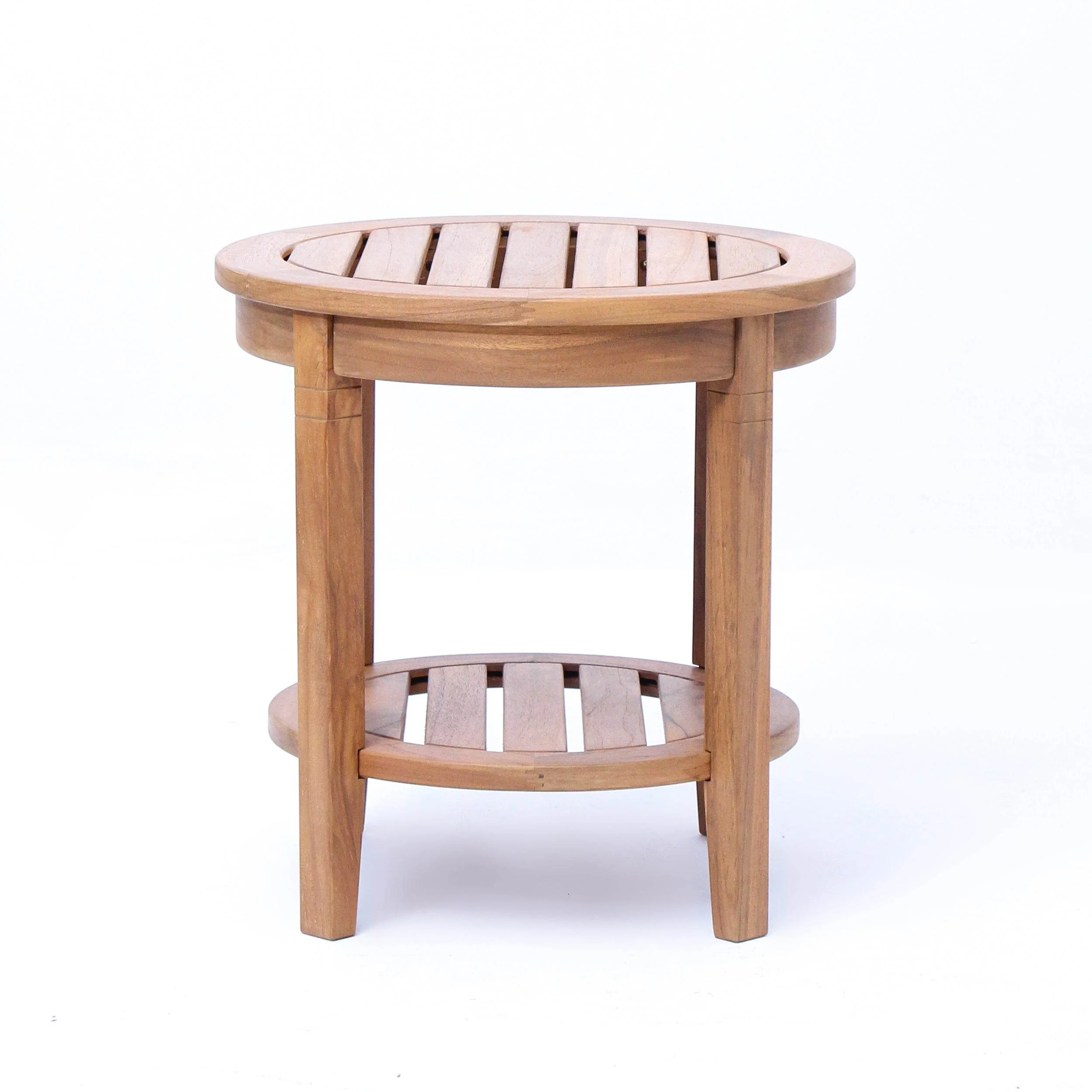 Richmond Teak Wood Outdoor Side Table with Shelf - Image 23