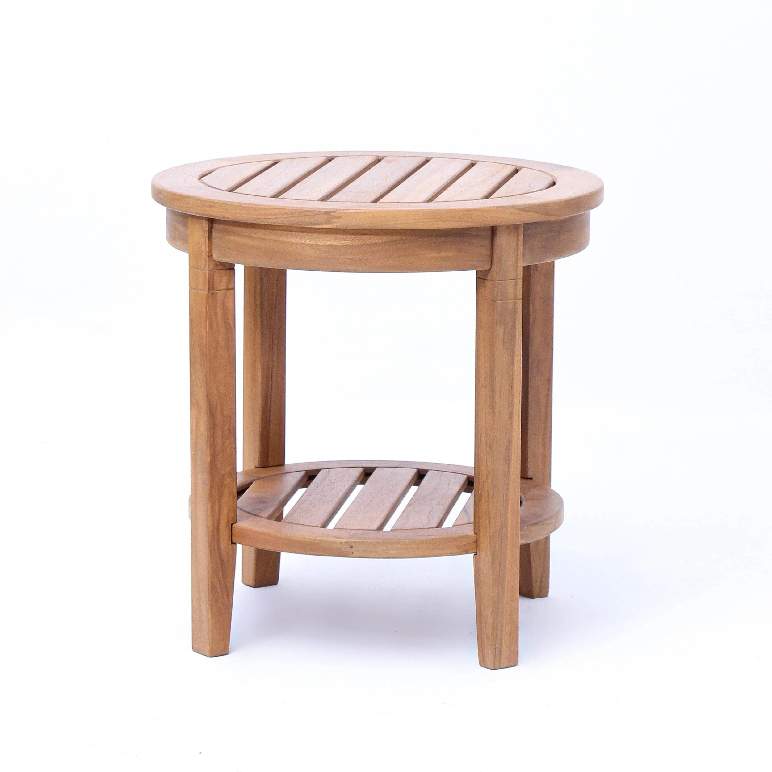 Richmond Teak Wood Outdoor Side Table with Shelf - Image 24