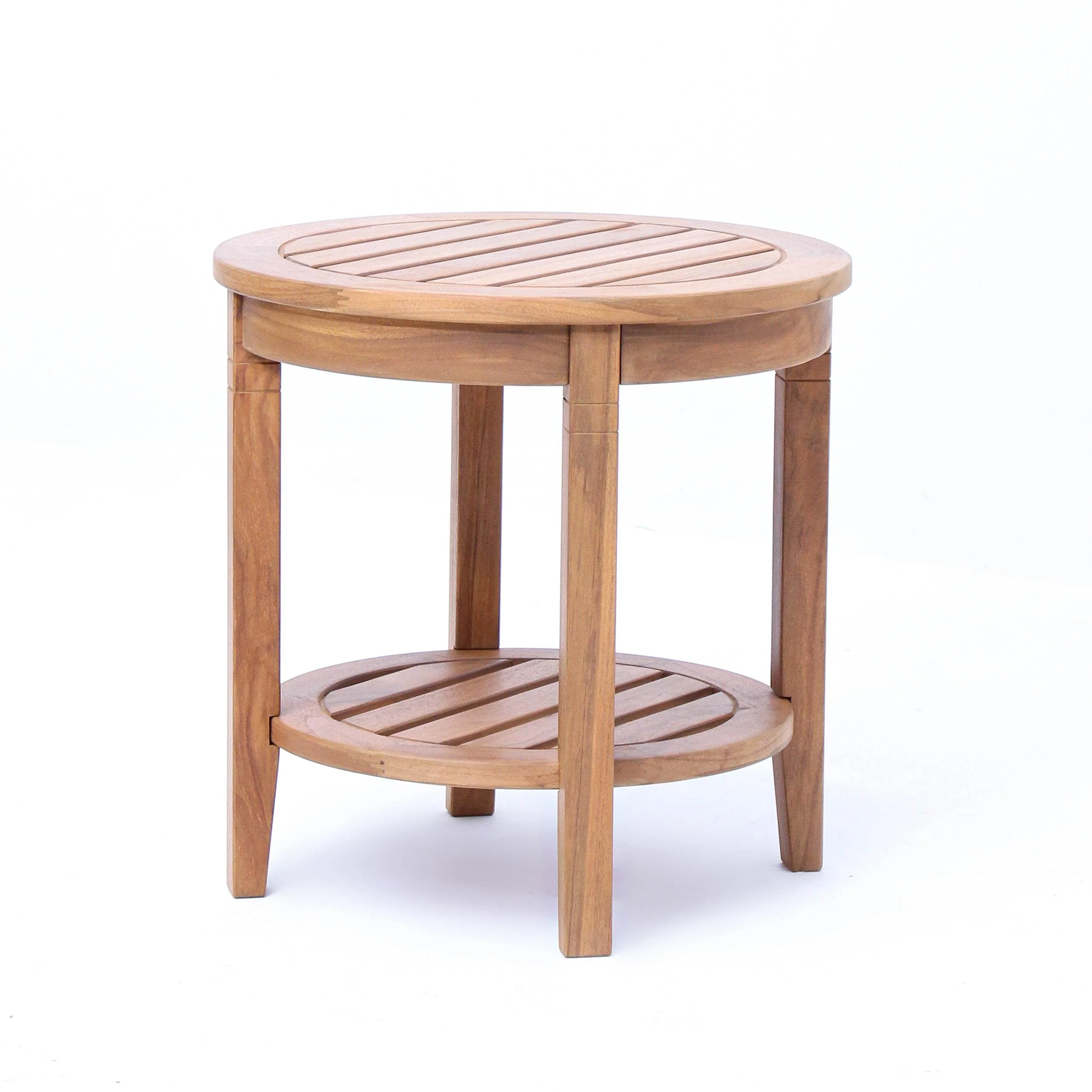 Richmond Teak Wood Outdoor Side Table with Shelf - Image 27