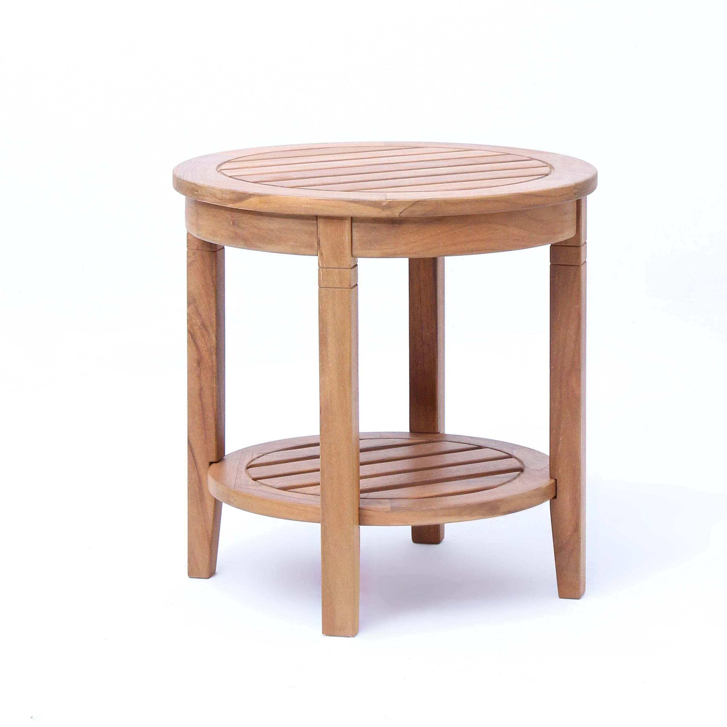 Richmond Teak Wood Outdoor Side Table with Shelf - Image 52