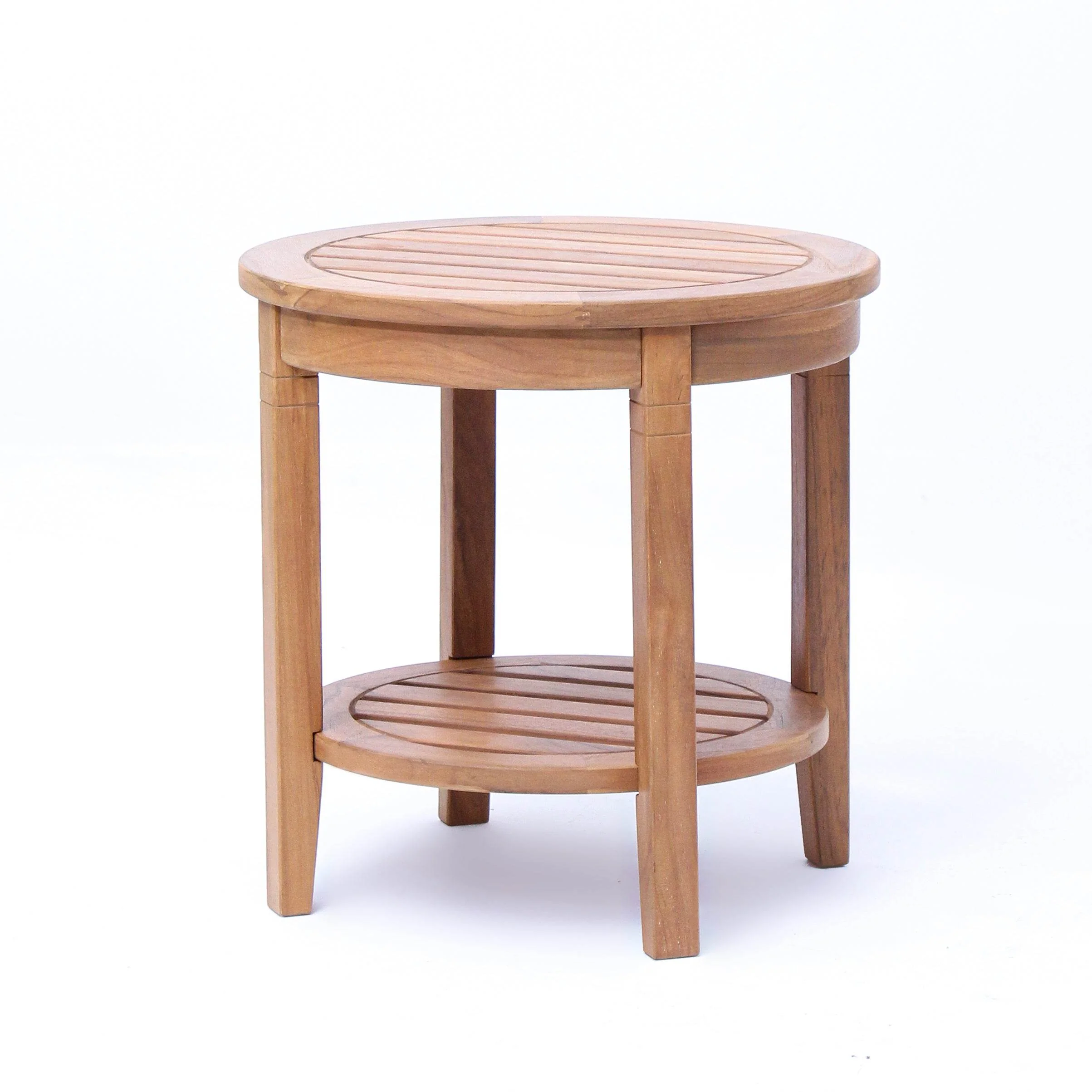 Richmond Teak Wood Outdoor Side Table with Shelf - Image 59