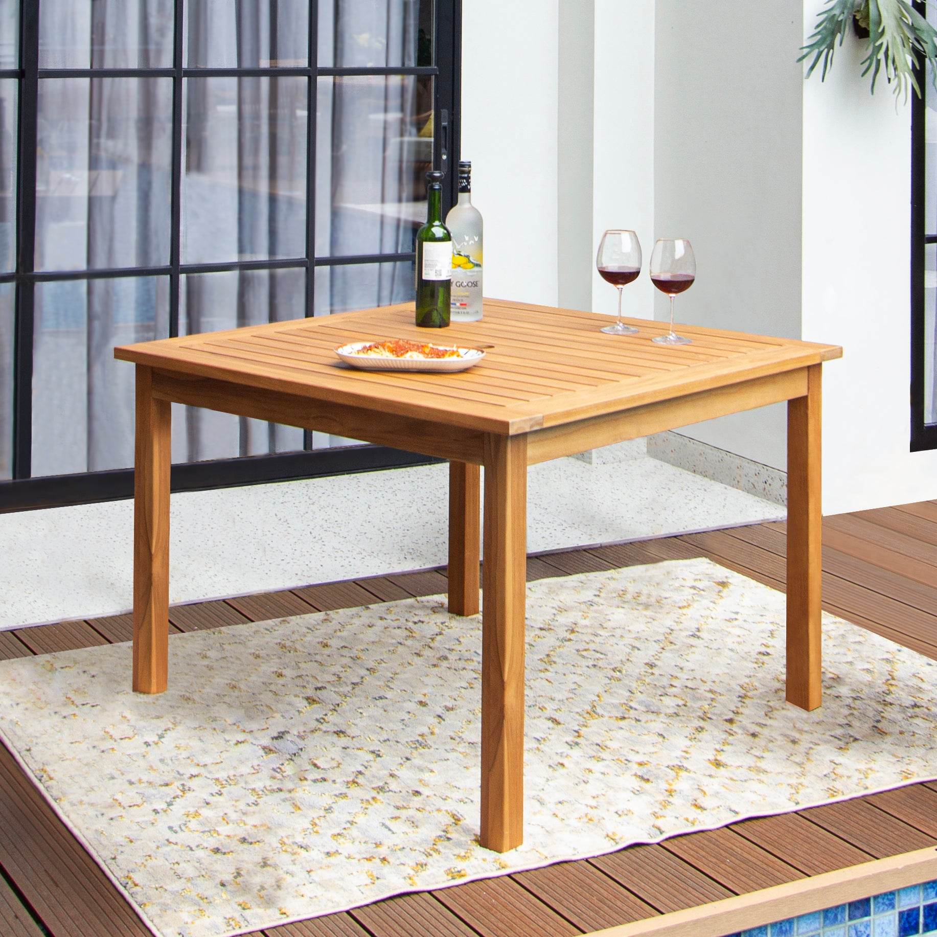 Richmond Teak Wood Patio Dining Table - Image 4