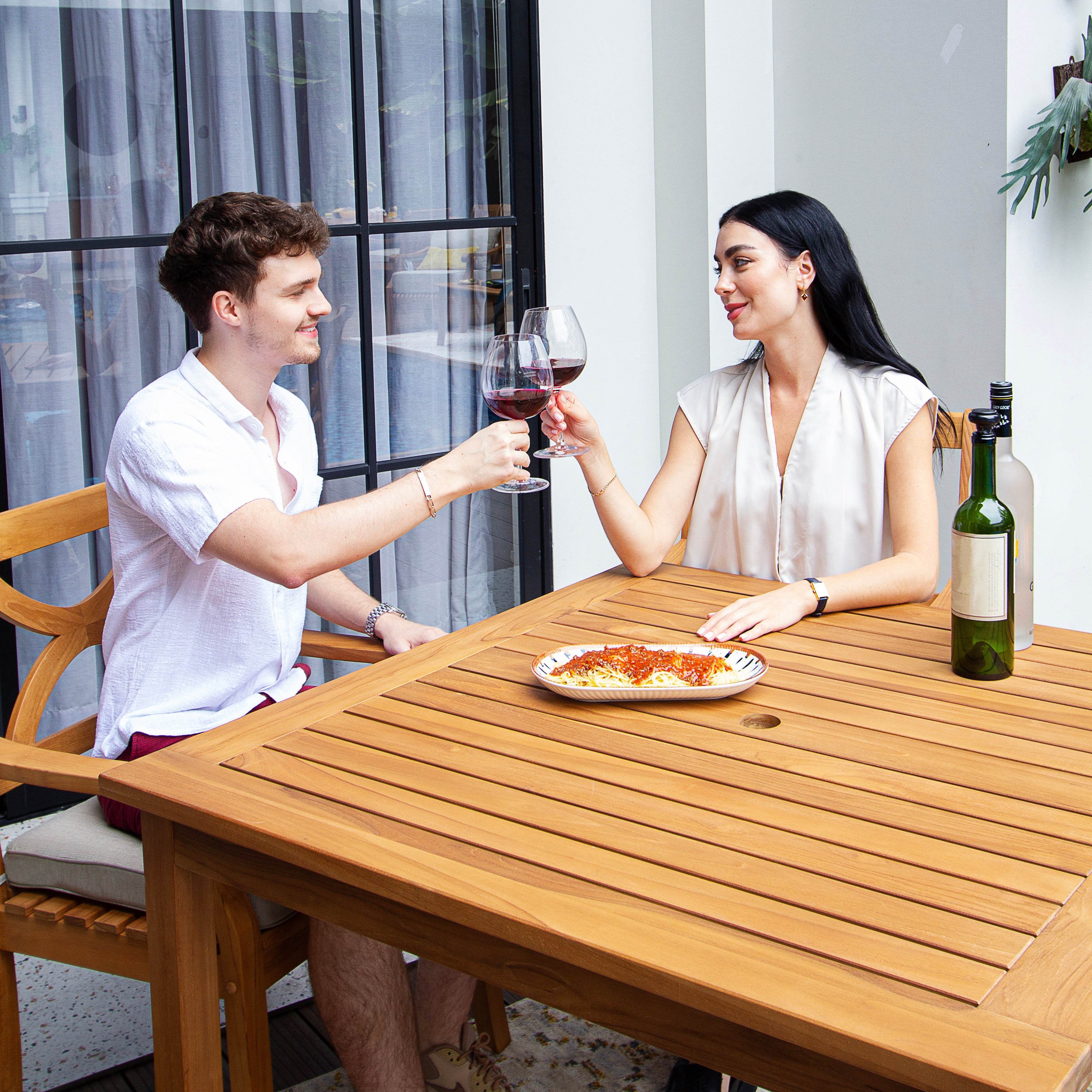 Abbington Teak Wood 5 Pieces Outdoor Dining Set - Image 4