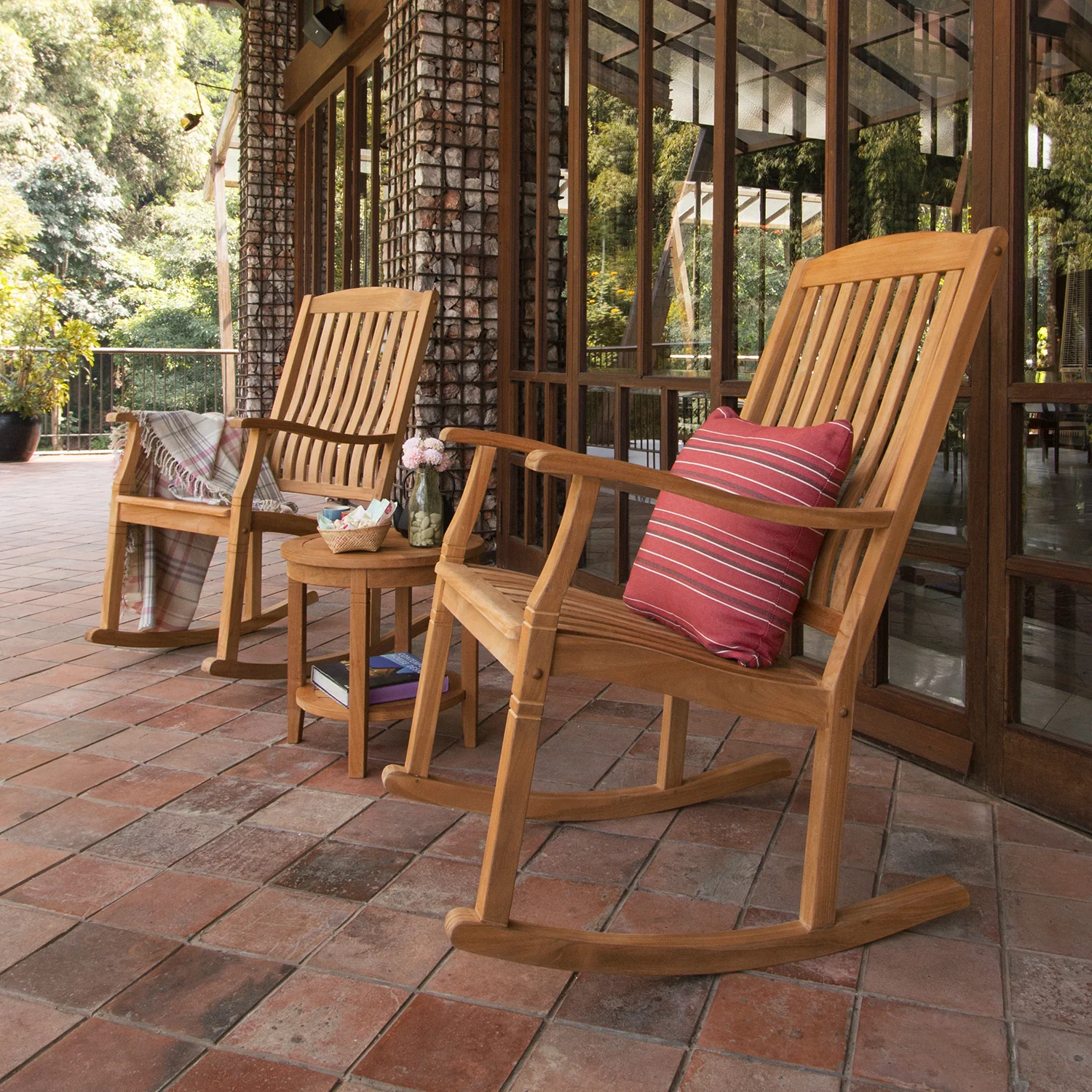 Richmond Teak Wood Porch Rocking Chair - Image 4