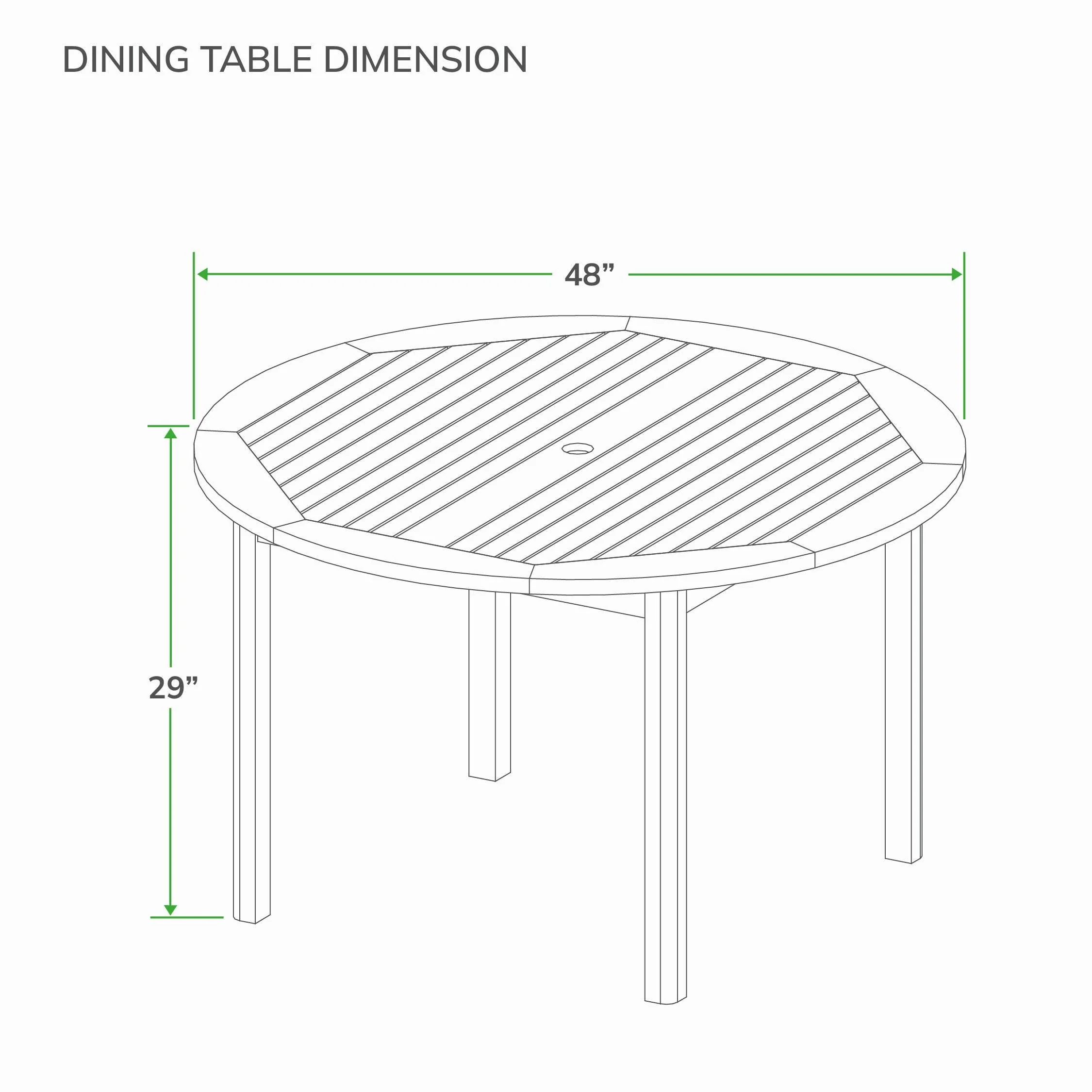 Richmond Teak Wood Round Outdoor Dining Table - Image 8