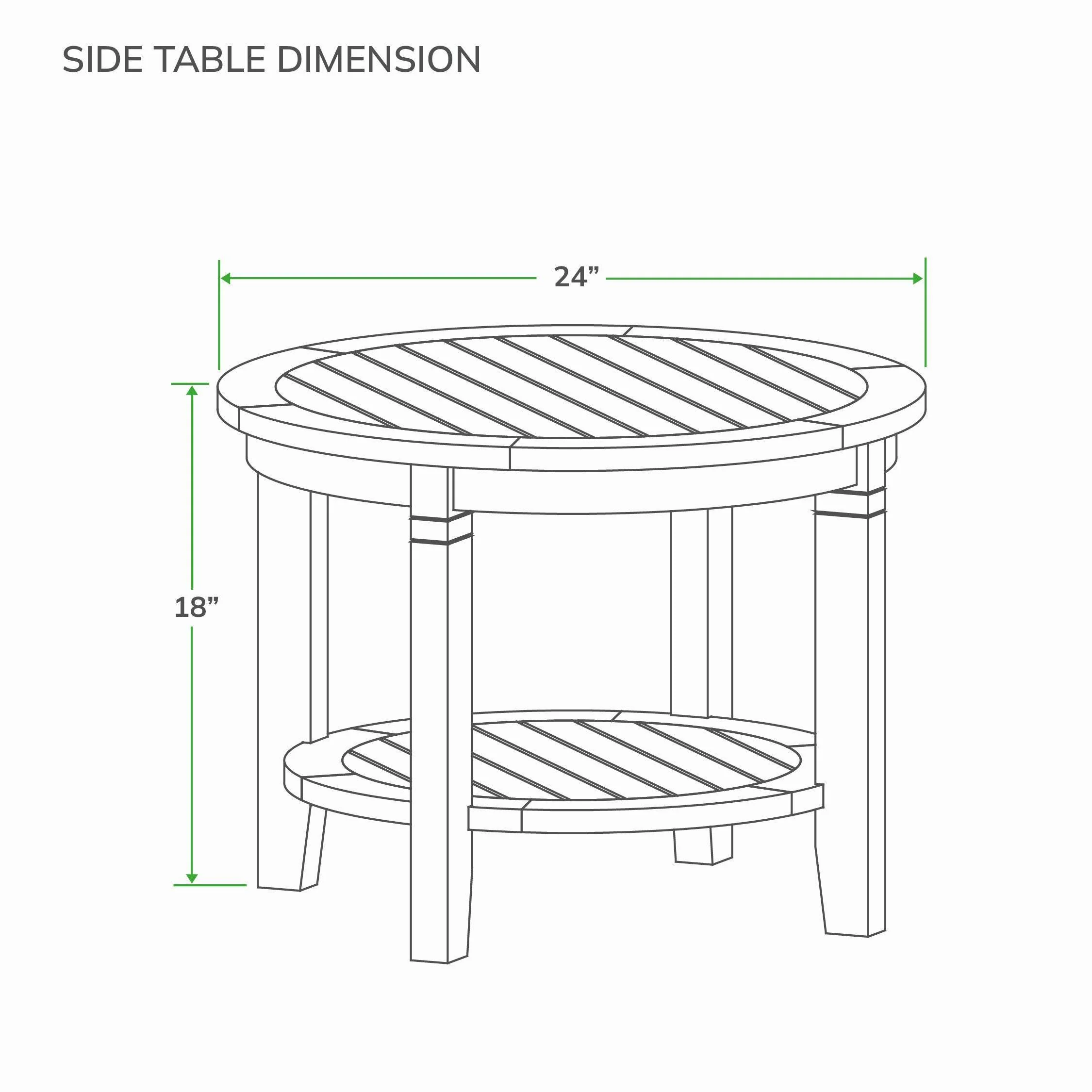 Richmond Weathered Teak Wood 24-inch Outdoor Side Table with Shelf - Image 11