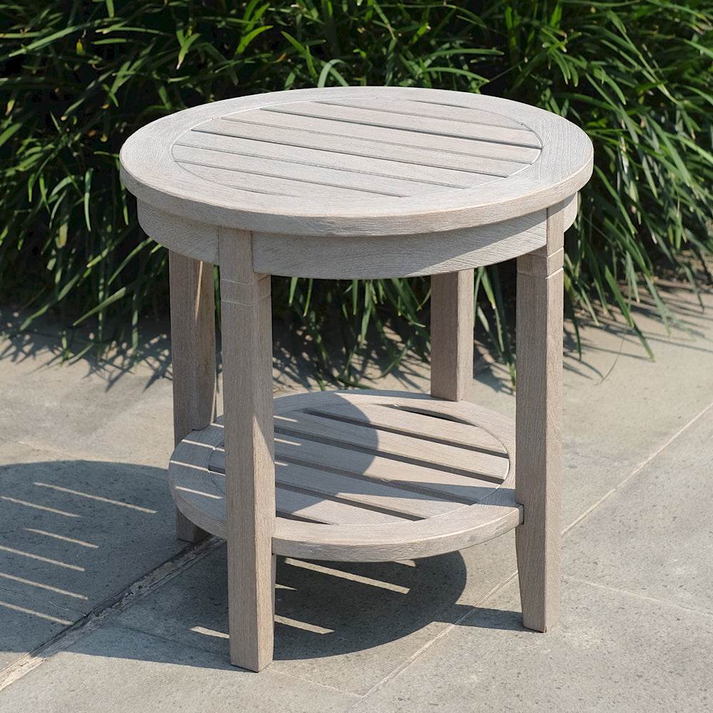 Richmond Weathered Teak Wood 3 Piece Patio Rocker Conversation Set - Image 7