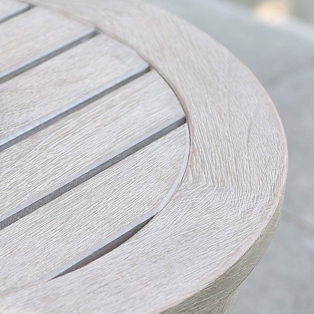 Richmond Weathered Teak Wood Outdoor Side Table with Shelf - Image 6