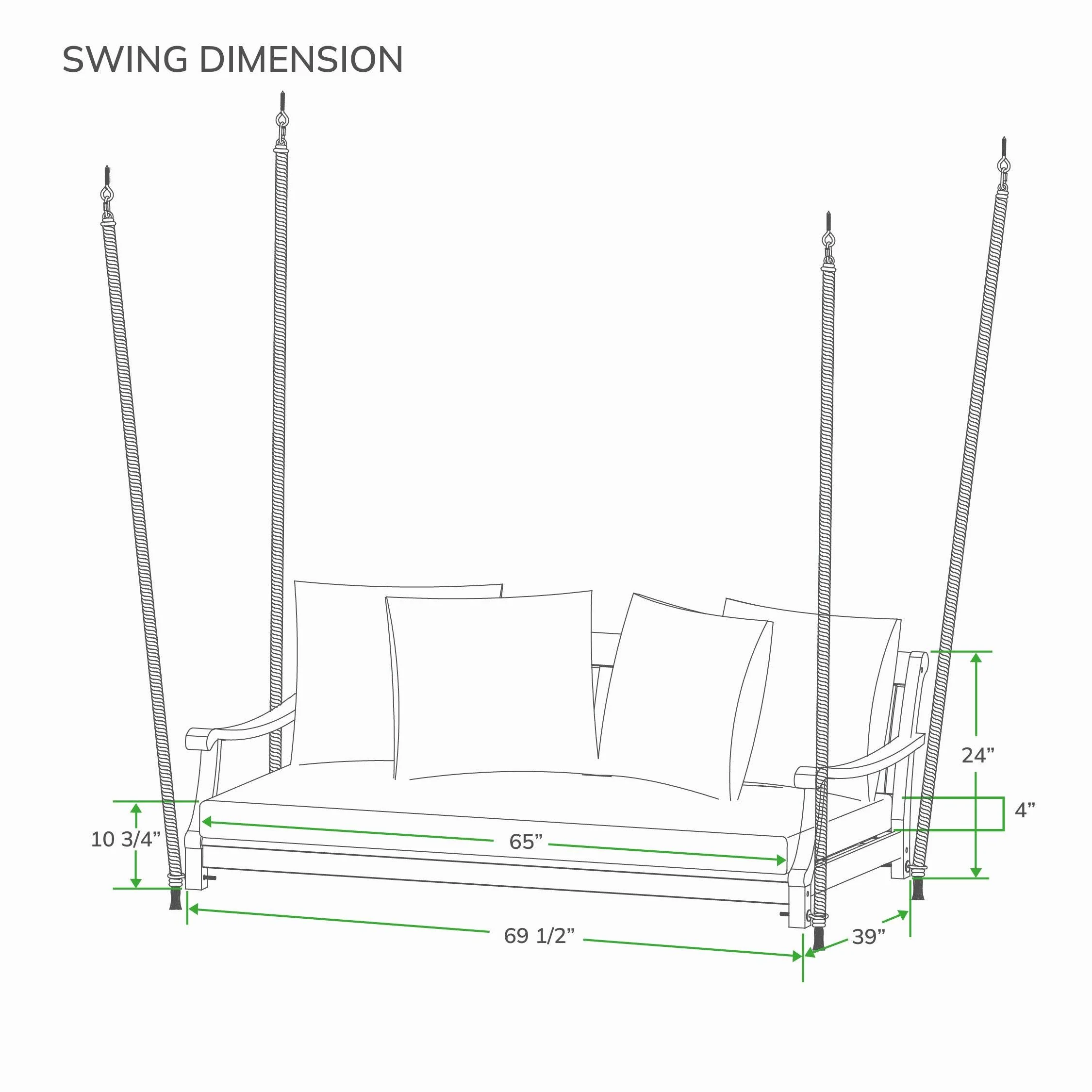 Robin Teak Wood Outdoor Swing Daybed with Oyster Cushion - Image 14