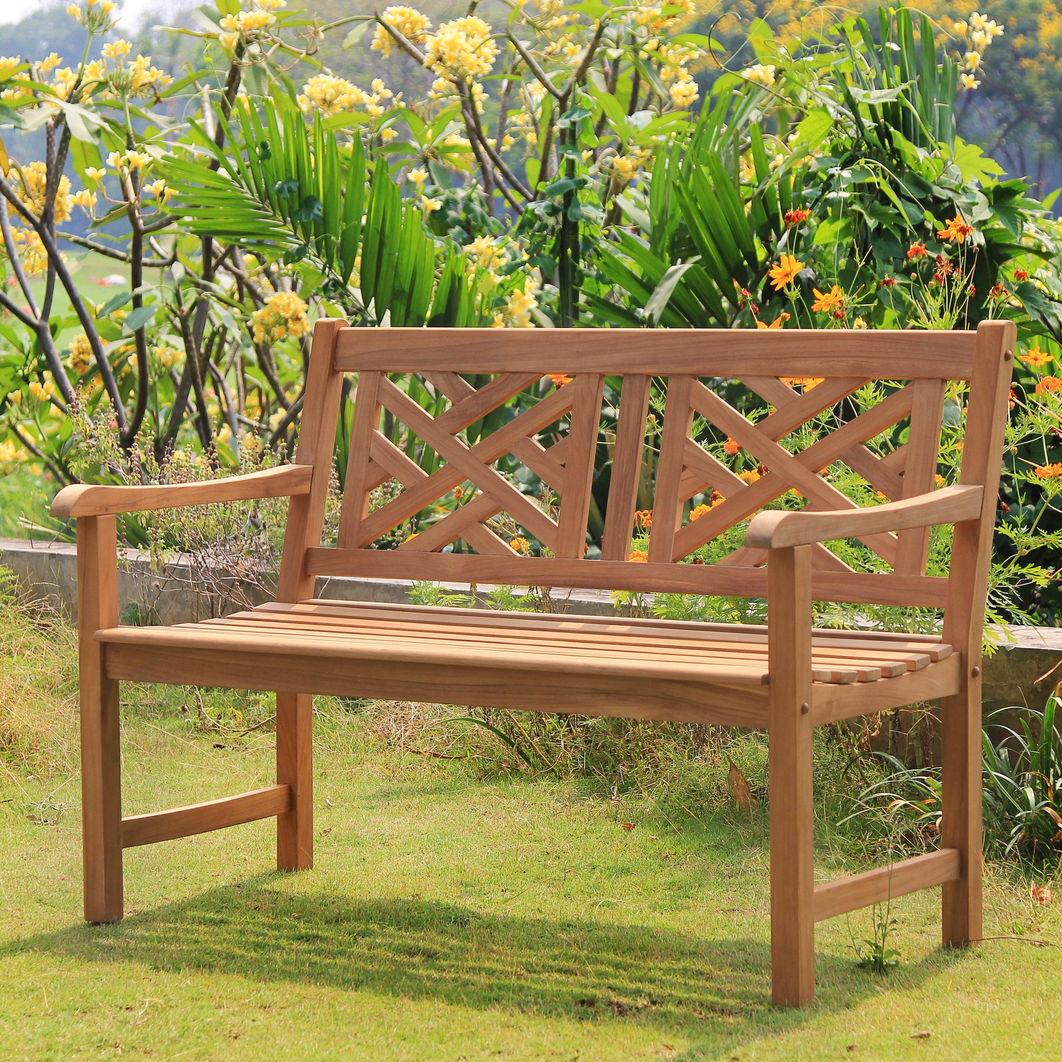 Rocca Teak Wood Outdoor Bench - Image 6