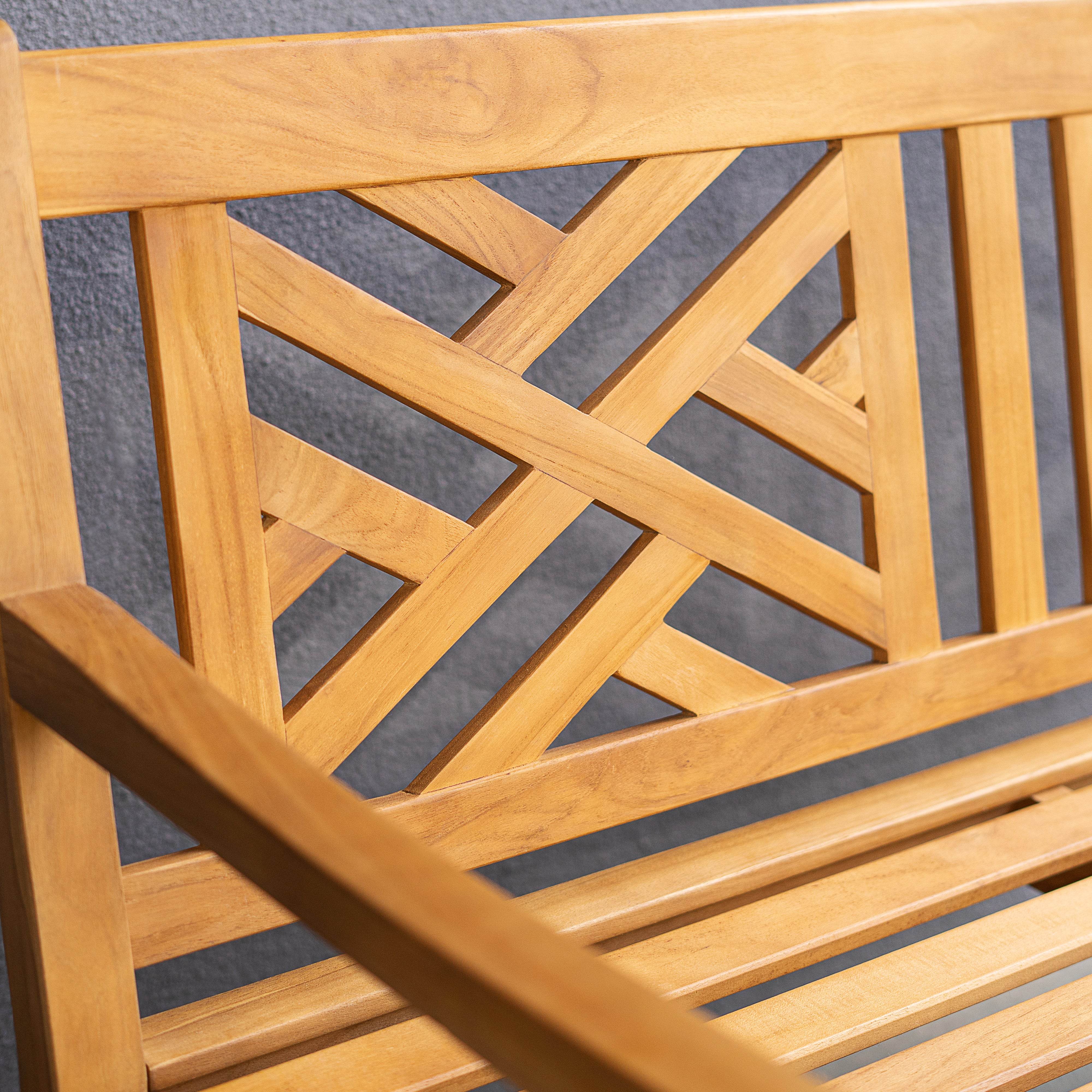Rocca Teak Wood Outdoor Bench - Image 7