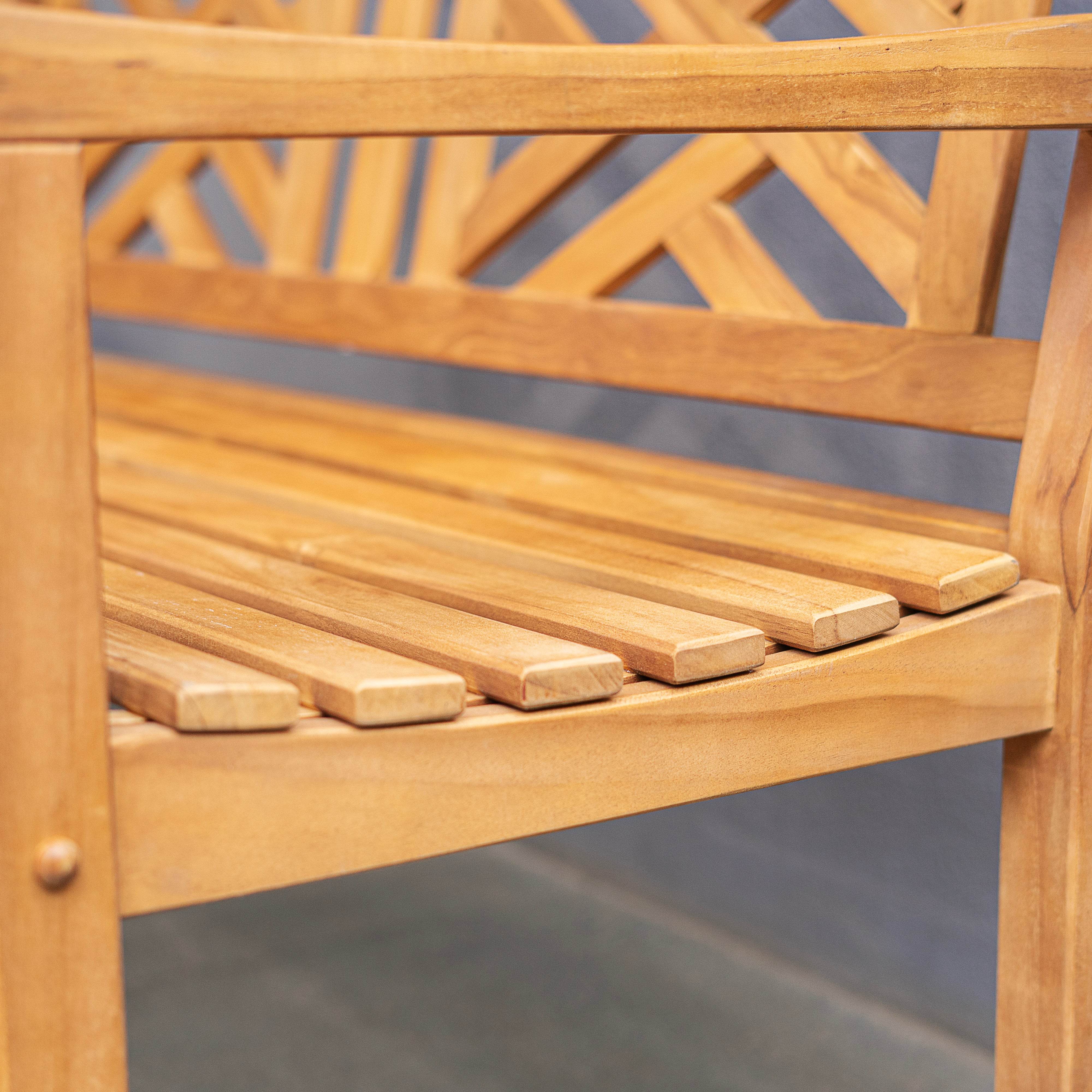 Rocca Teak Wood Outdoor Bench - Image 8