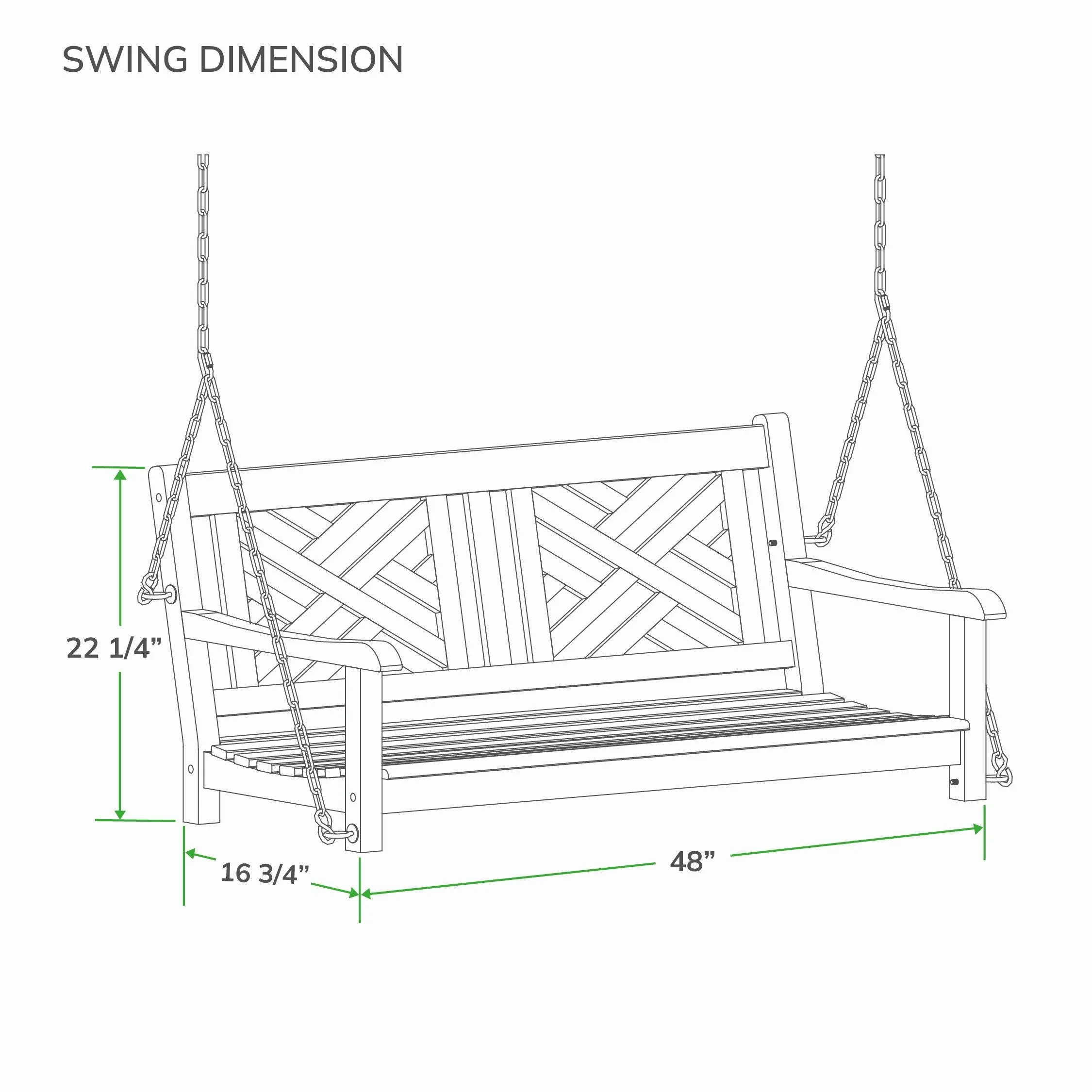 Rocca Teak Wood Porch Swing - Image 9