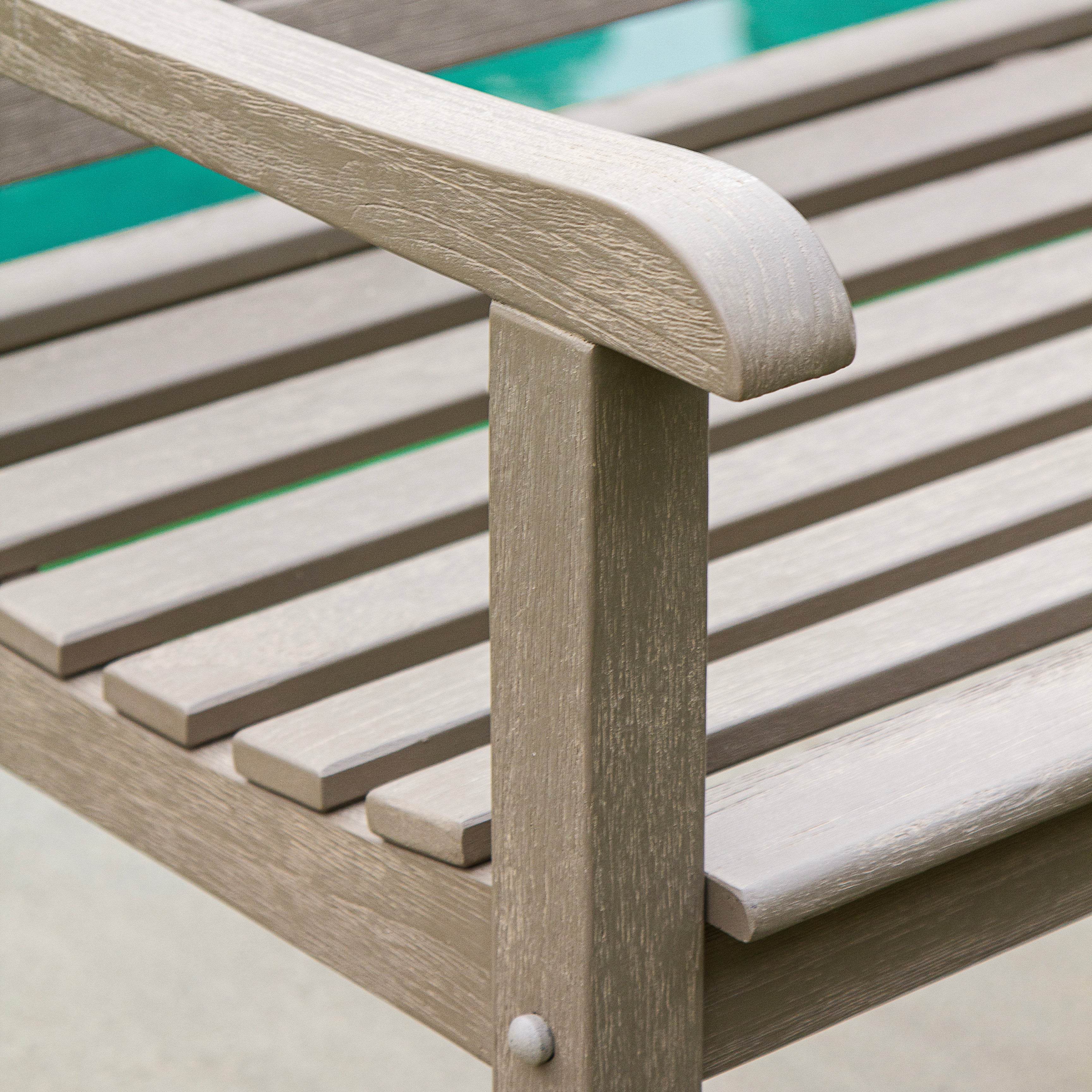 Rocca Weathered Teak Wood Outdoor Bench - Image 10