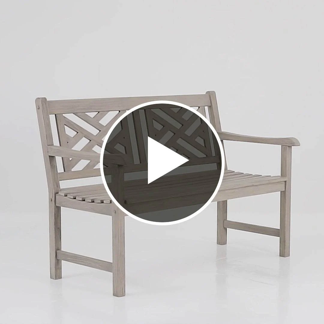Rocca Weathered Teak Wood Outdoor Bench - Image 5