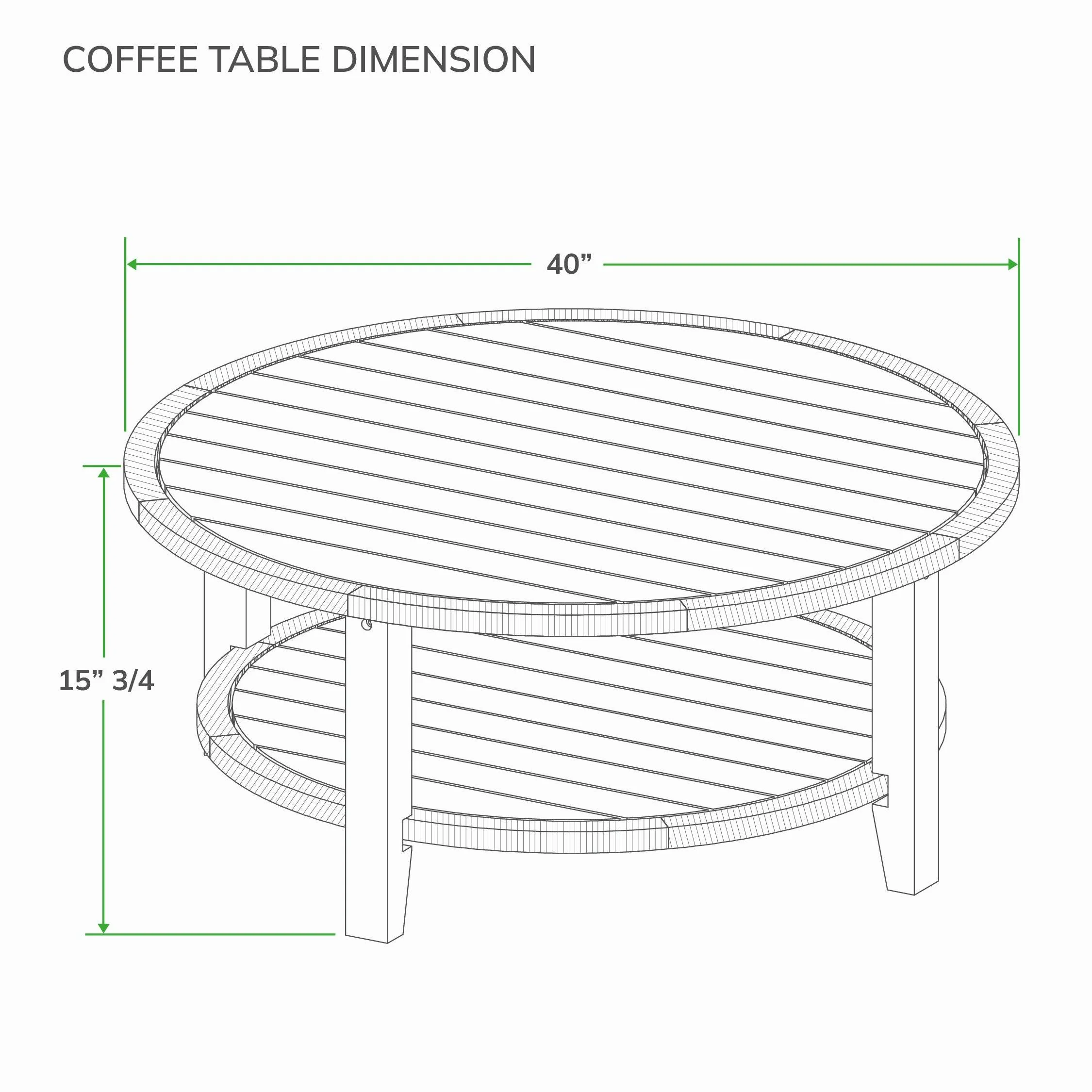 Seaside Teak Wood Outdoor Round Coffee Table - Image 13