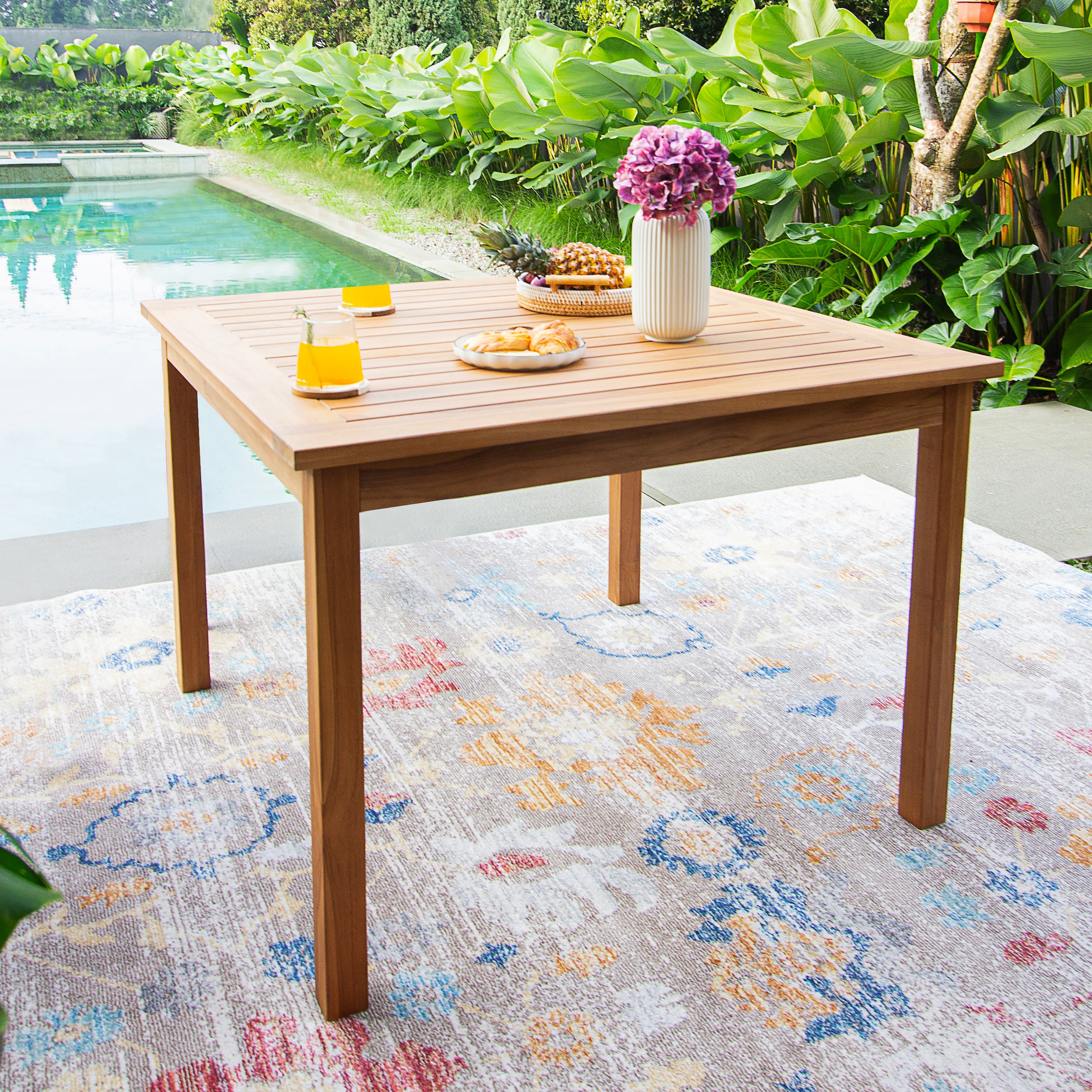 Sydney Teak Wood 5 piece Outdoor Dining Set - Image 11