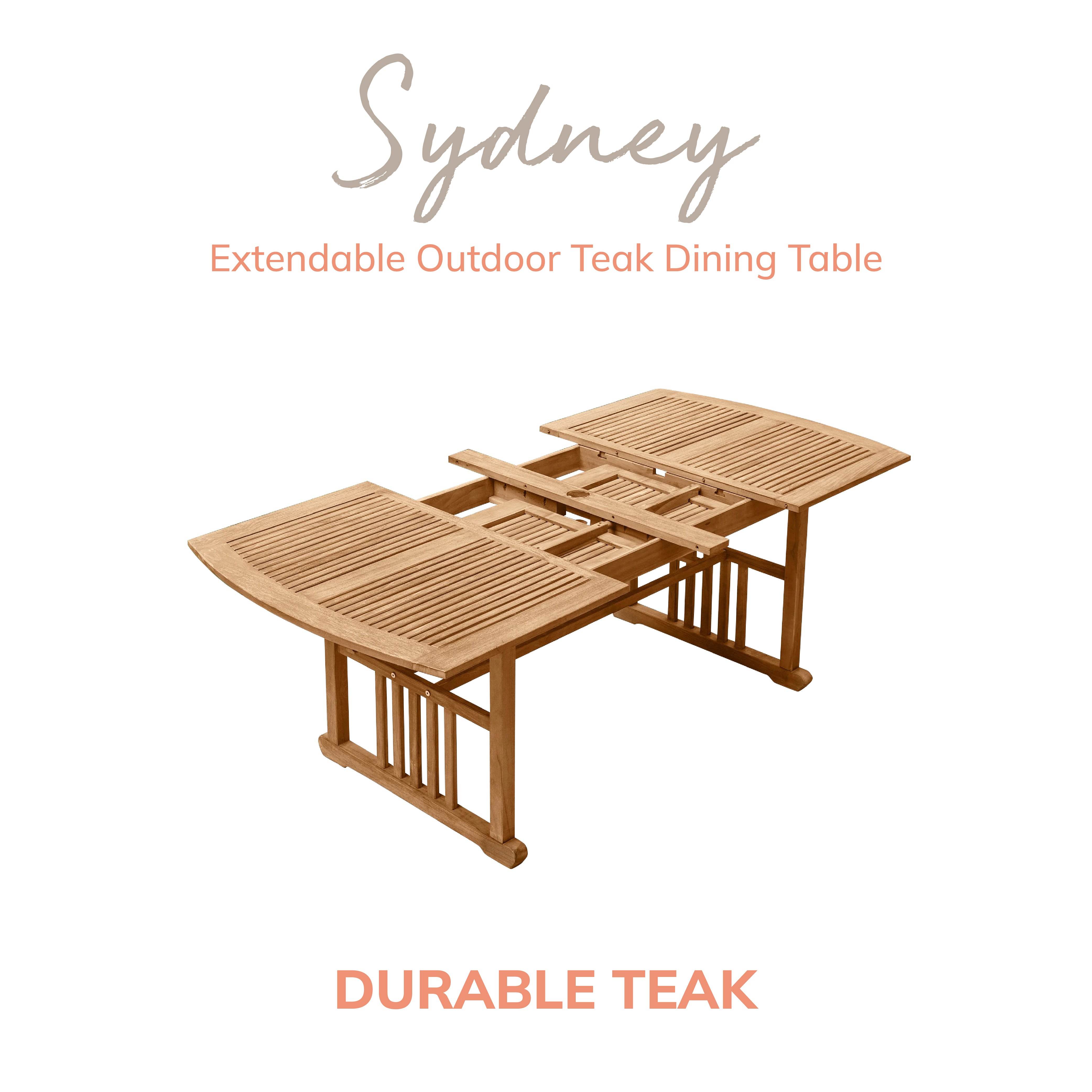 Sydney Teak Wood 6 Pieces Outdoor Picnic Dining Set - Image 9