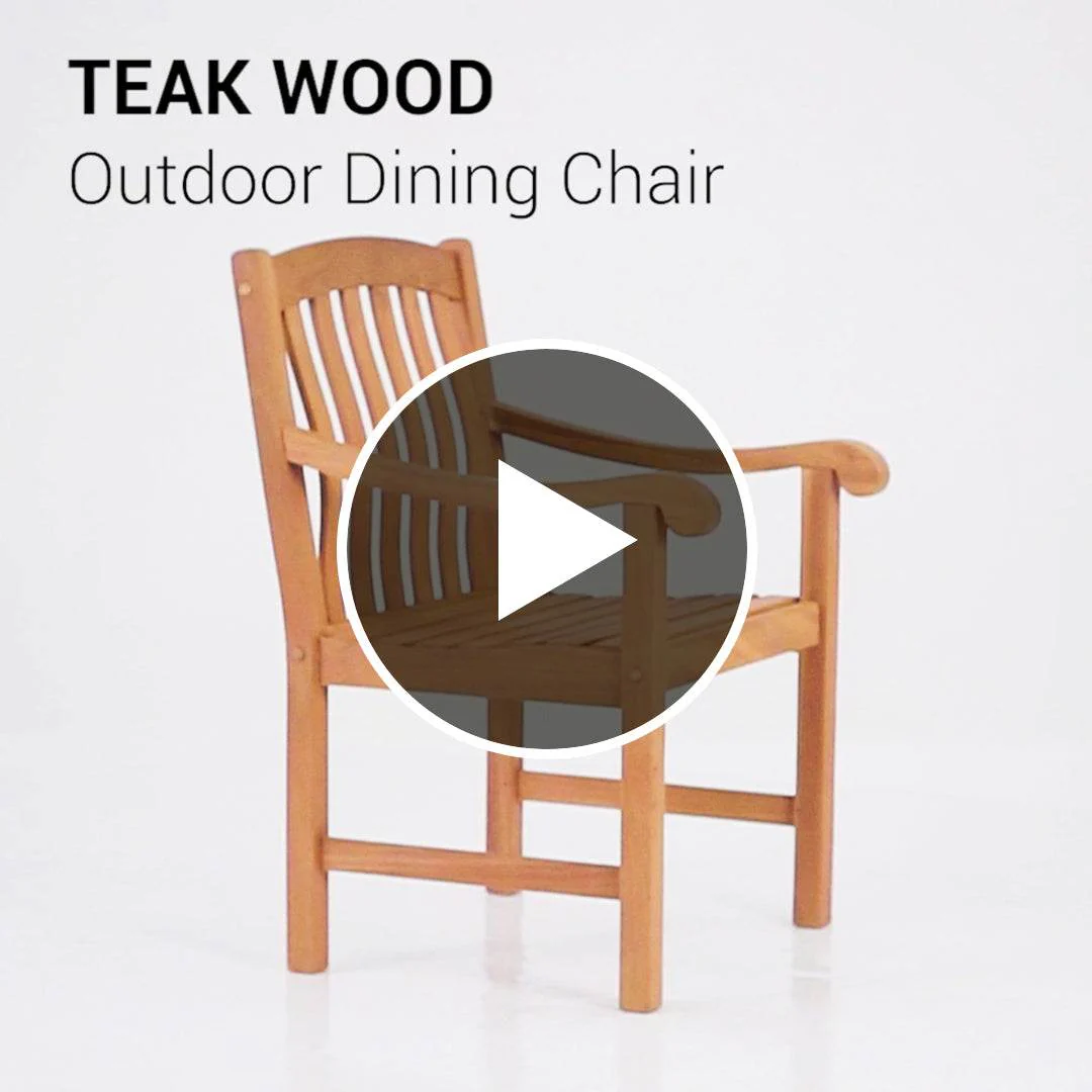 Vermont Teak Wood 6 Piece Outdoor Dining Table Set - Image 6